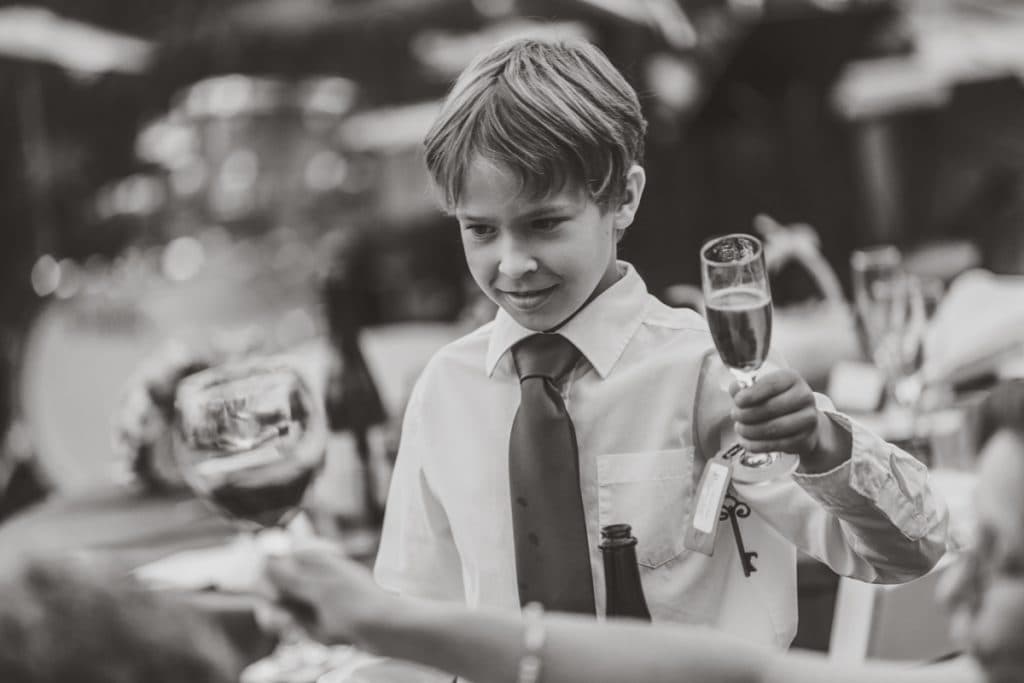 Candid moment of kids at a traditional San Francisco wedding