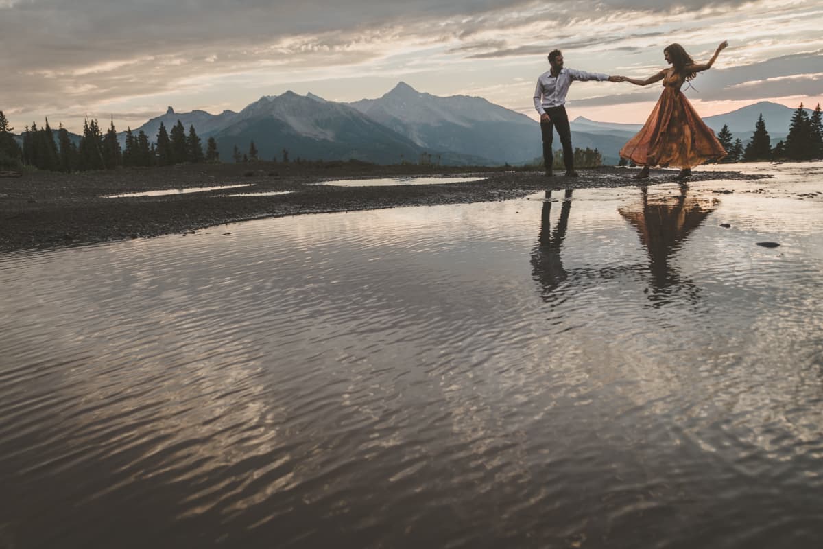 Telluride ski resort wedding ceremony at Gorrono Ranch with alpine views