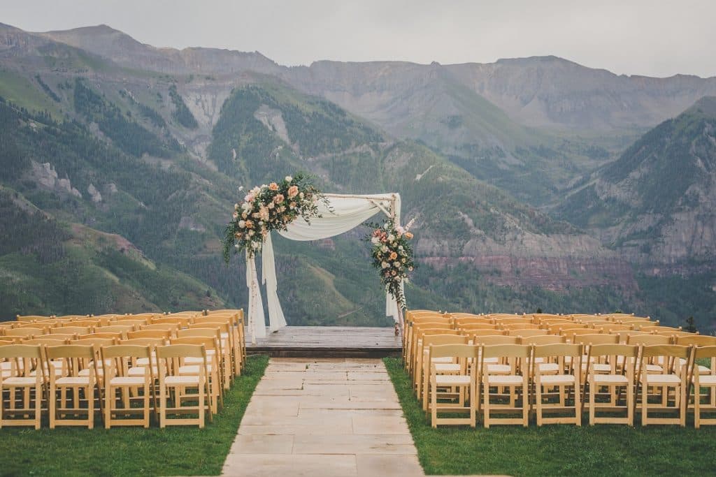 San Sophia Overlook Telluride elopement ceremony with canyon view