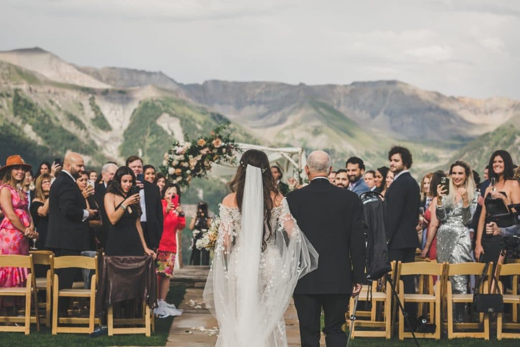 Telluride wedding couple portrait session at sunset