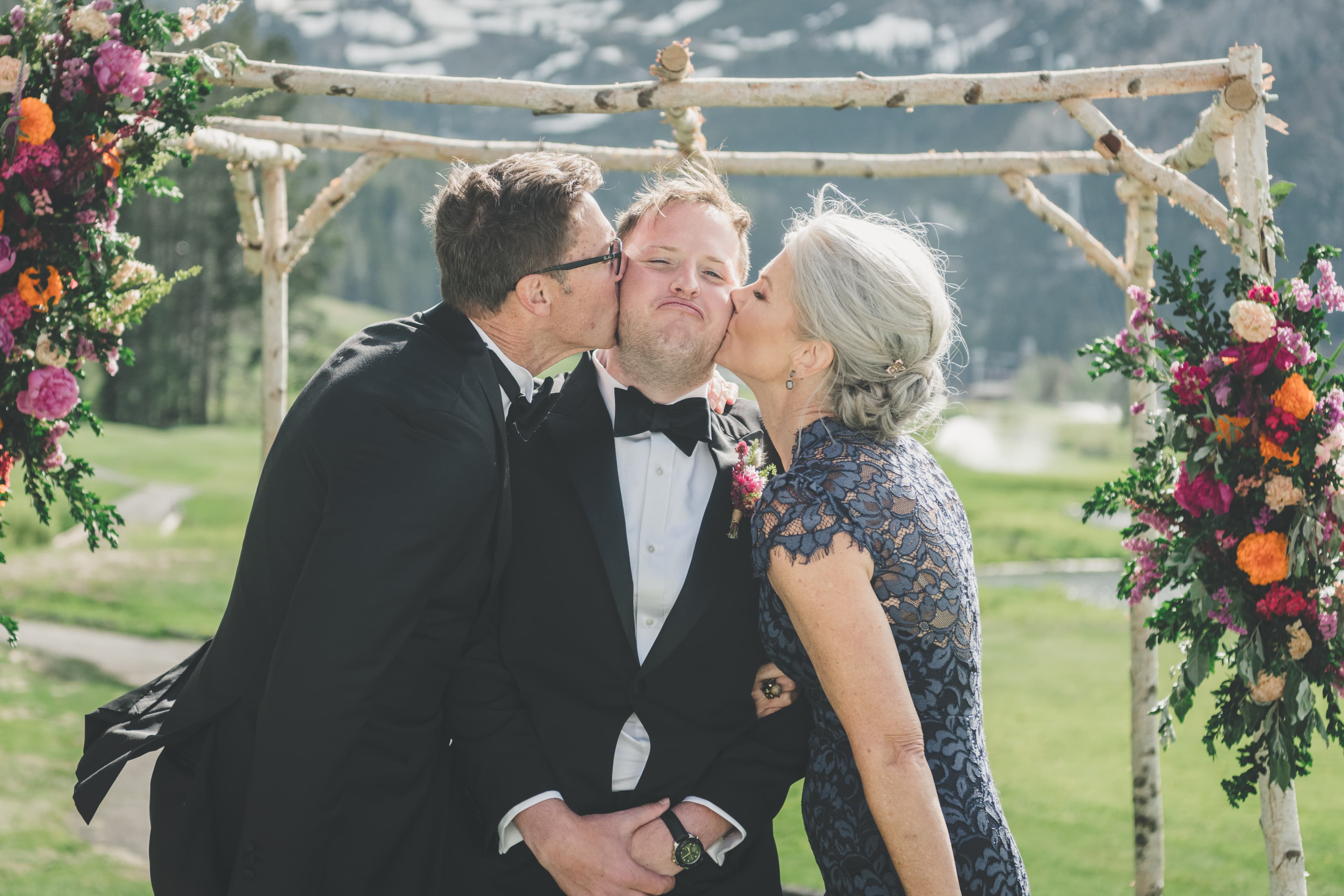 Will receiving a kiss on each cheek from his parents at the birch arbor after the ceremony