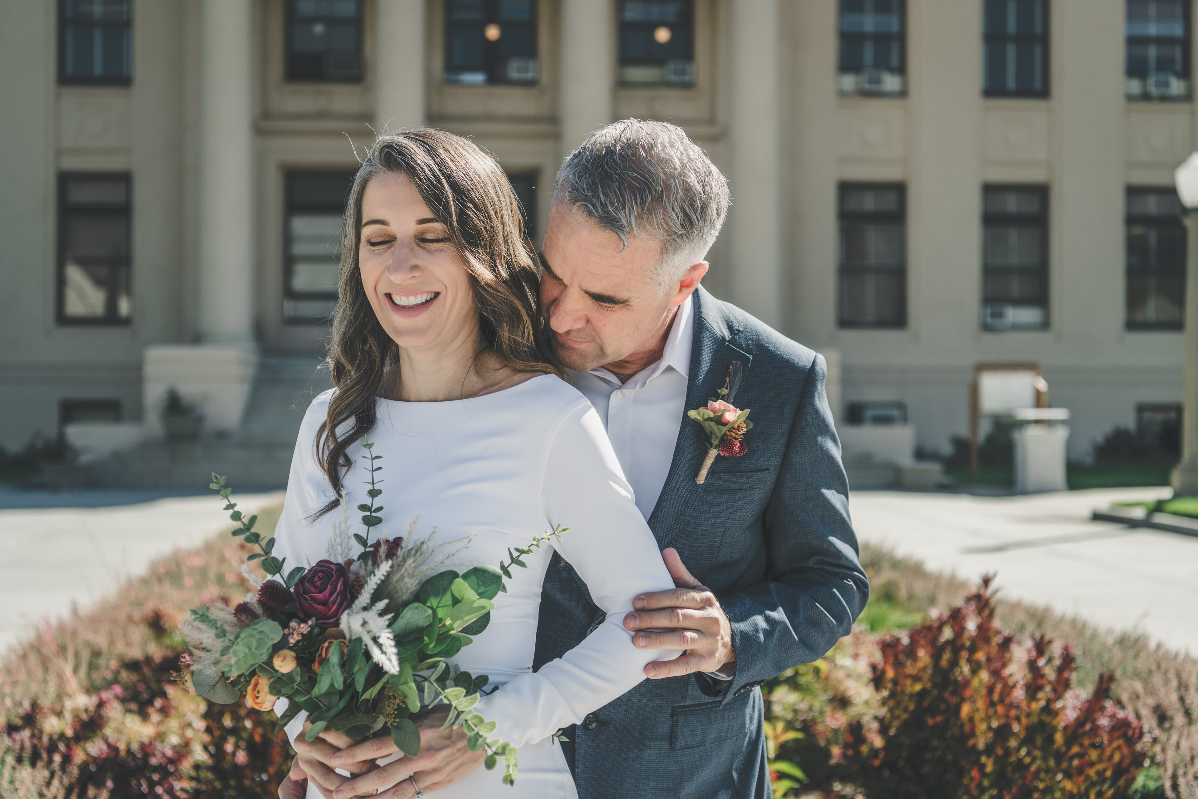 Chrishna and Scott Mammoth elopement — intimate moment in the Eastern Sierra