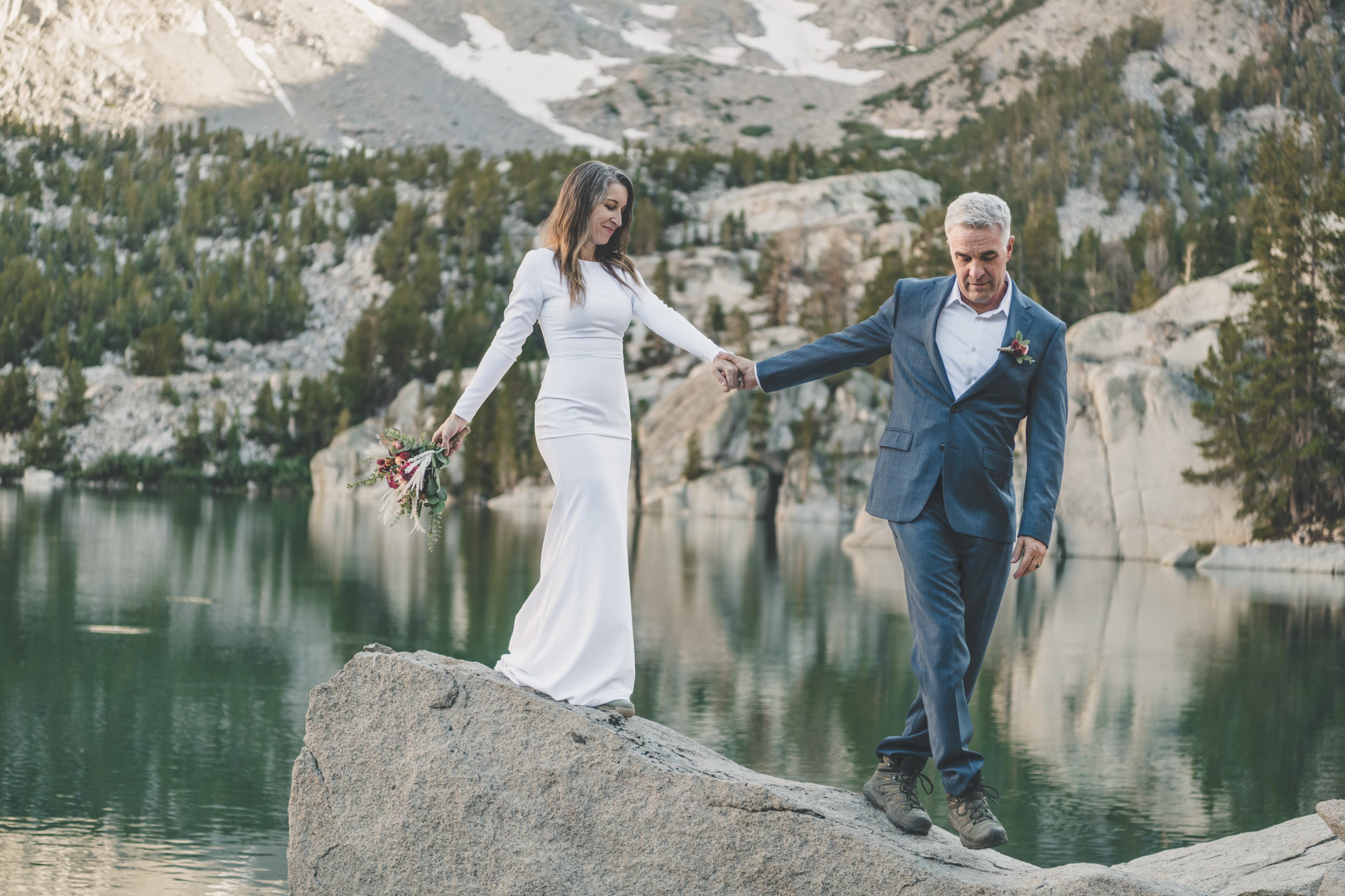 Chrishna and Scott elopement — portrait in the Eastern Sierra at Mammoth Lakes