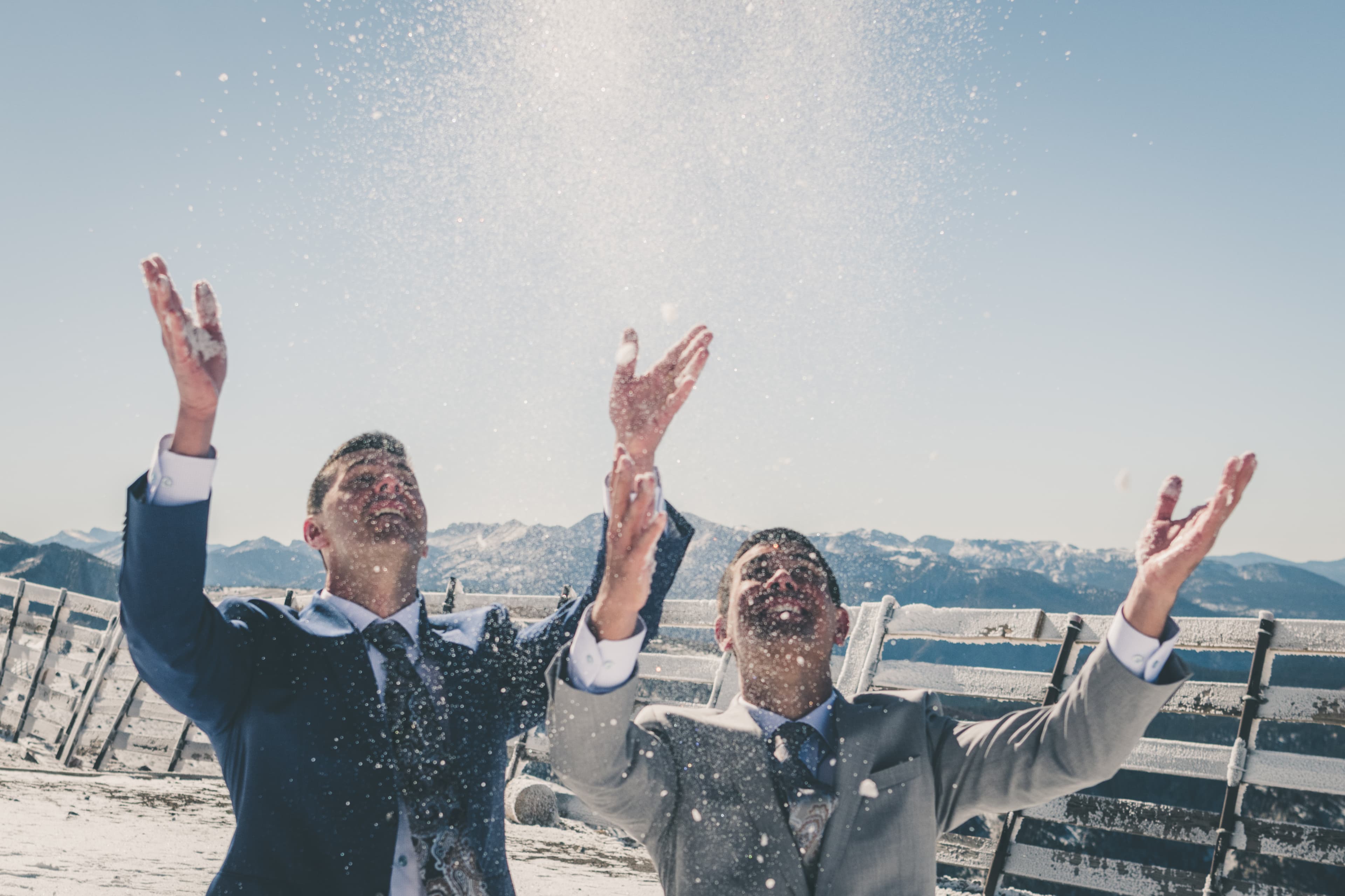 Ben and Zack wedding at Mammoth — couple celebration in the Eastern Sierra