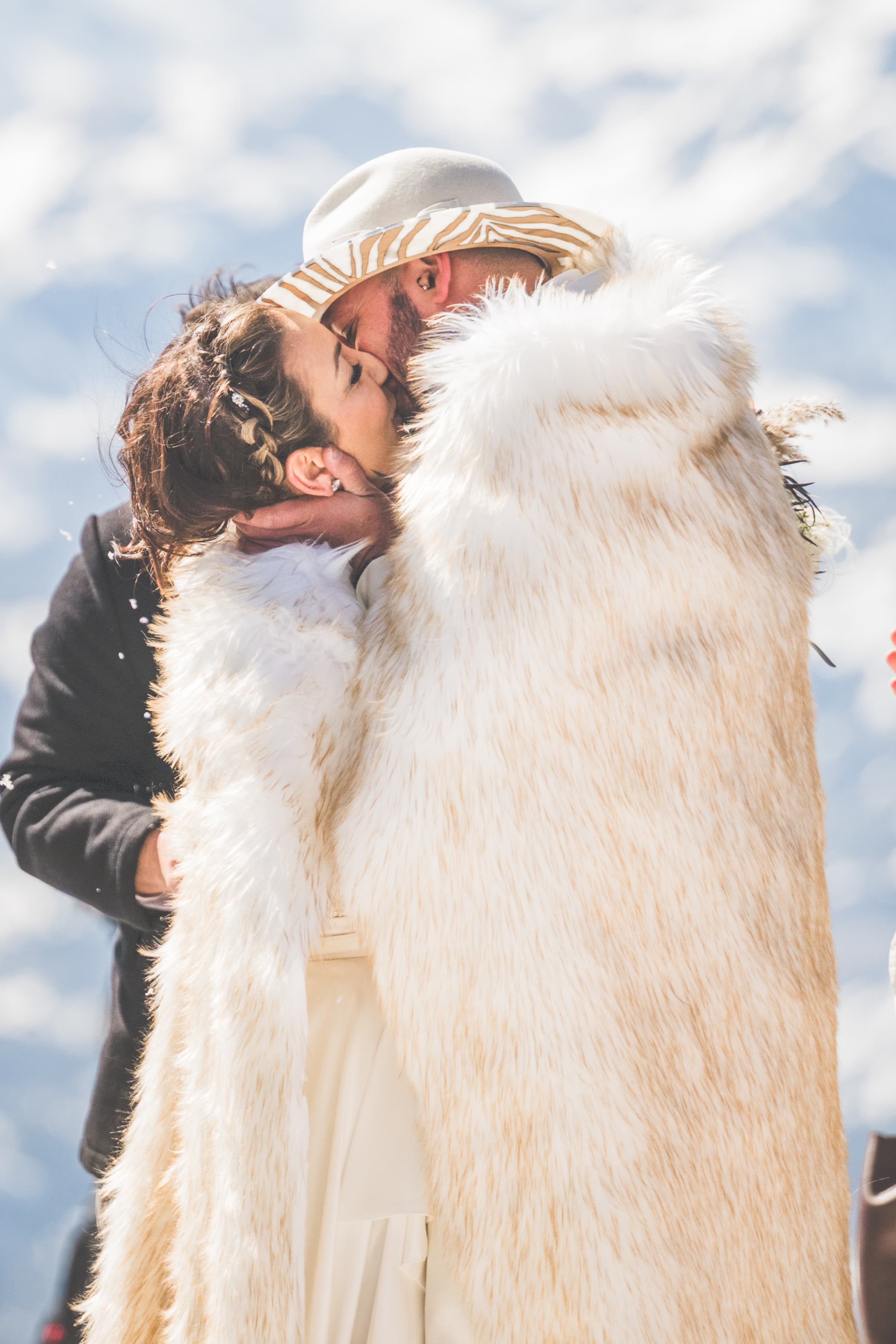 Diana and Ara wedding — candid moment at Mammoth Lakes, California