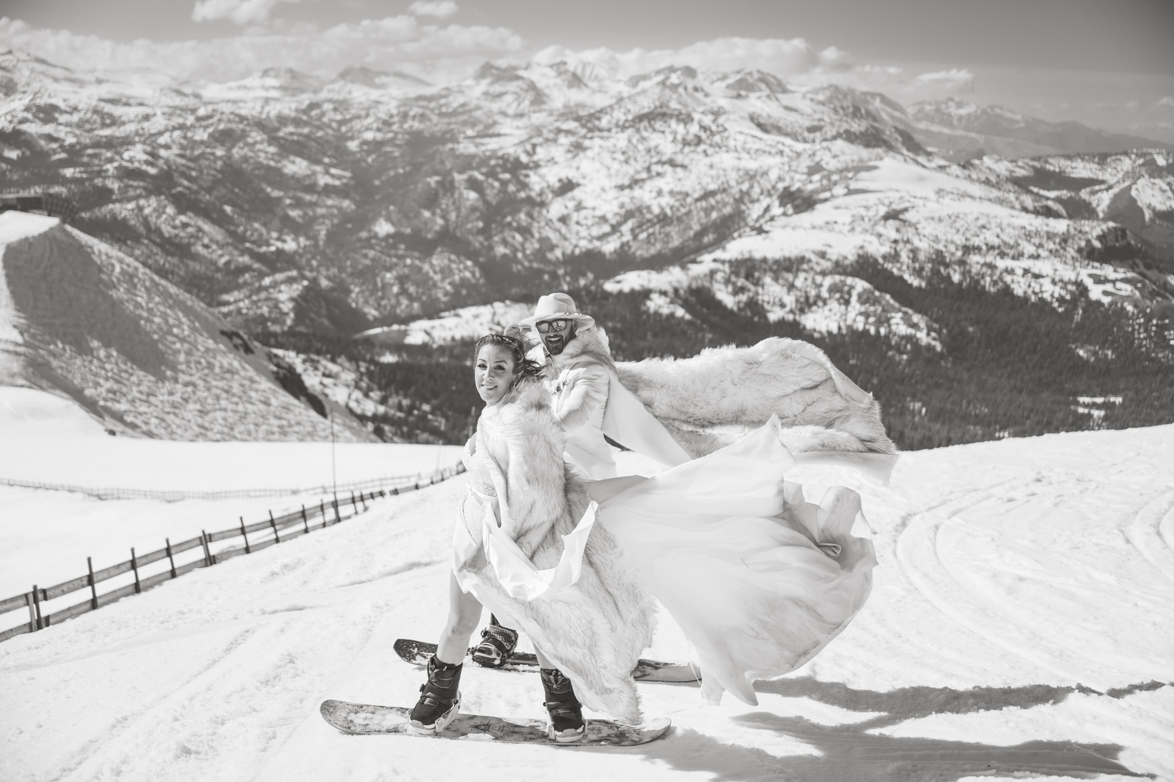 Diana and Ara Mammoth wedding — romantic portrait in the Sierra Nevada
