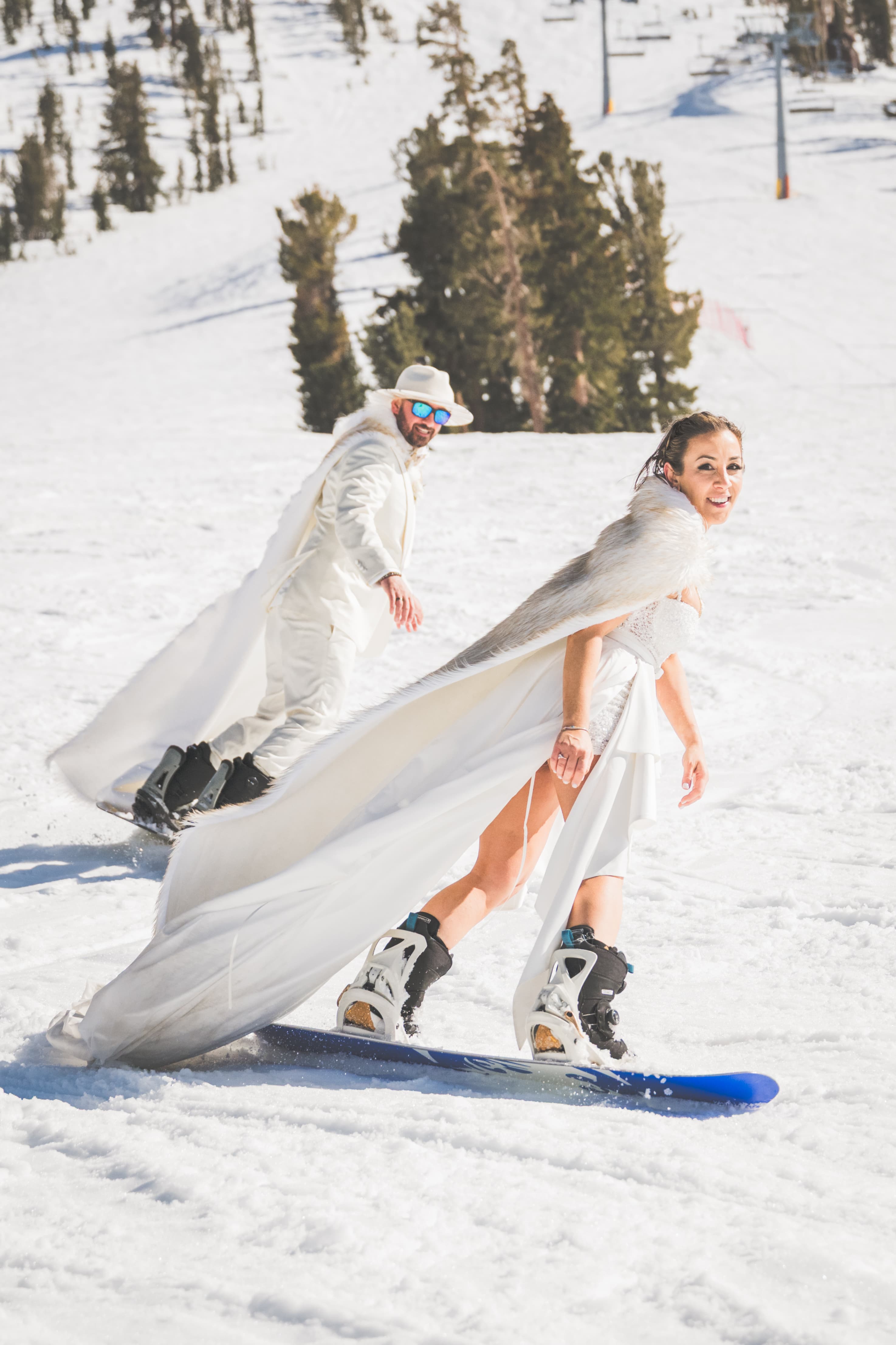 Diana and Ara Mammoth wedding — intimate portrait with alpine backdrop