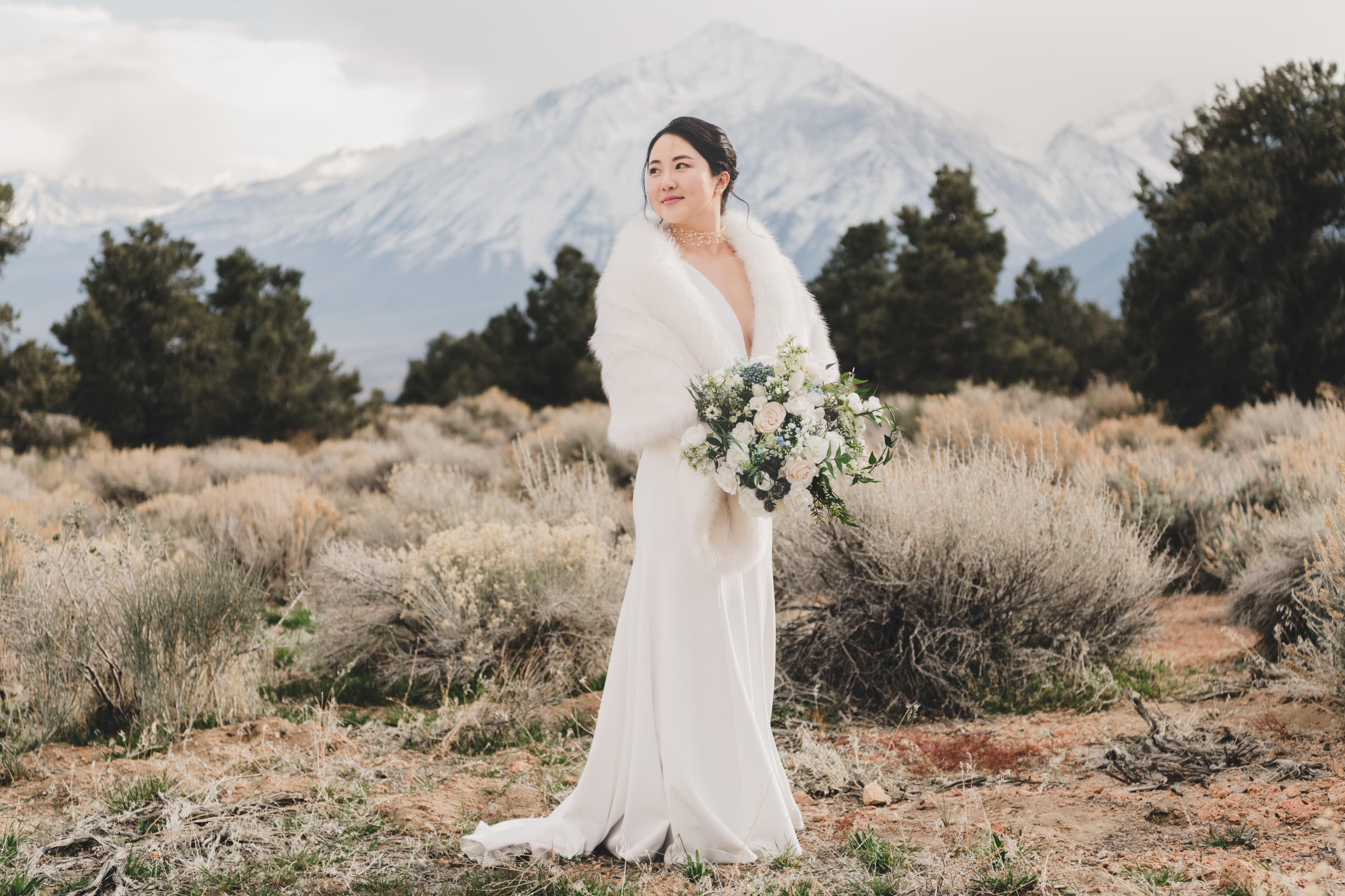 Hana and Chris Mammoth wedding — portrait session in the Eastern Sierra Nevada