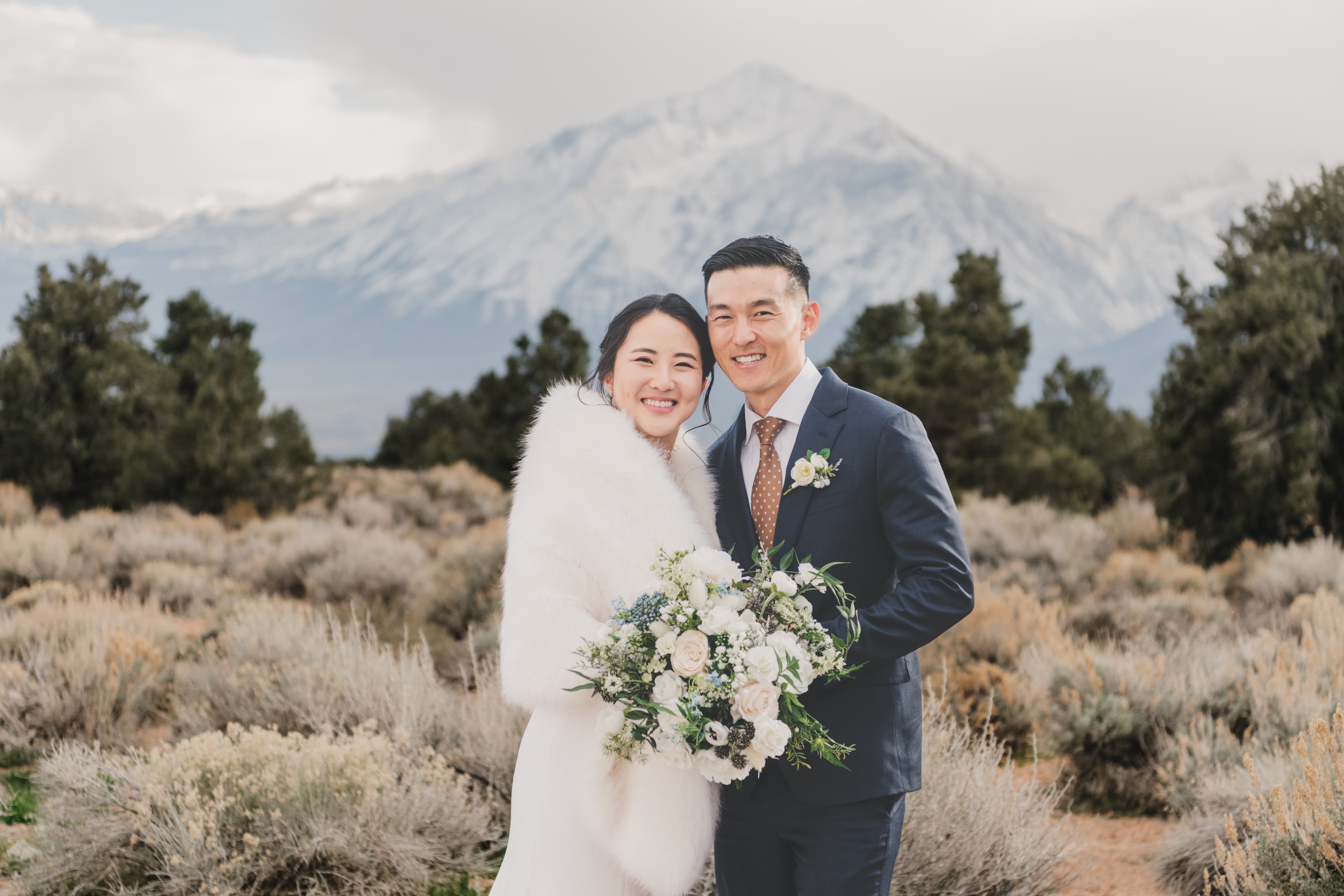 Hana and Chris wedding — candid moment at Mammoth Lakes, California