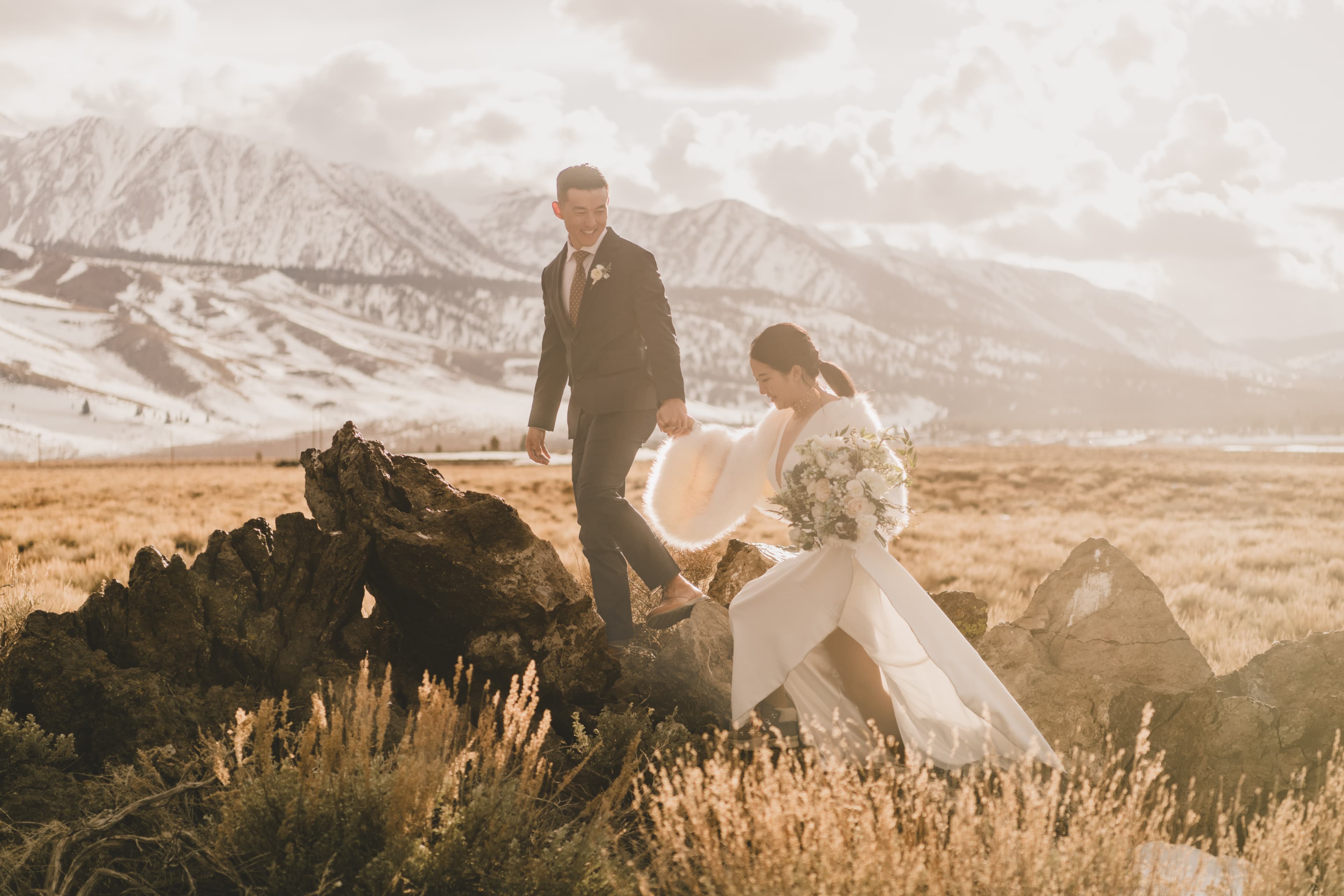 Hana and Chris wedding — portrait in the Eastern Sierra at Mammoth Lakes