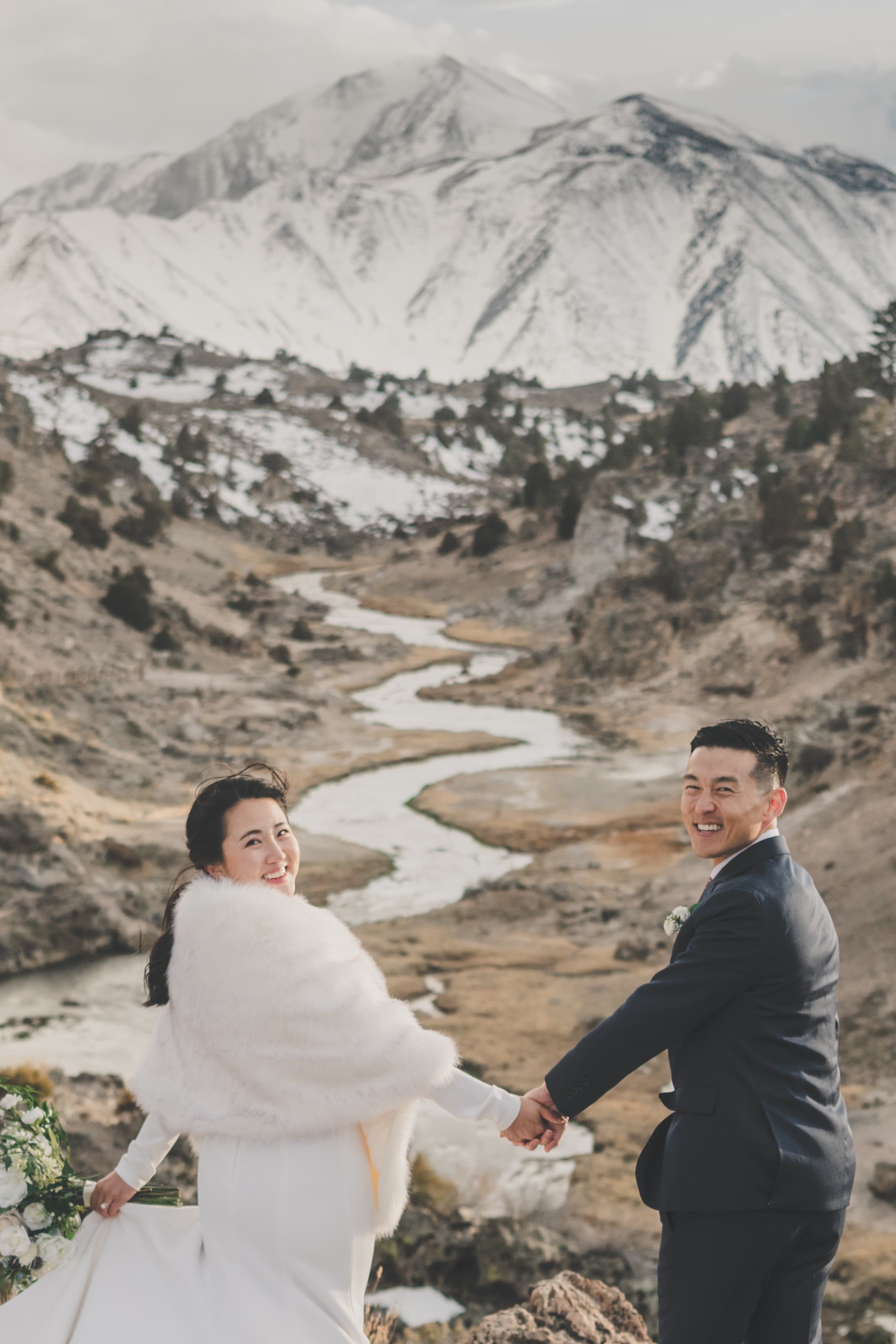 Hana and Chris wedding at Mammoth — couple portrait in natural light