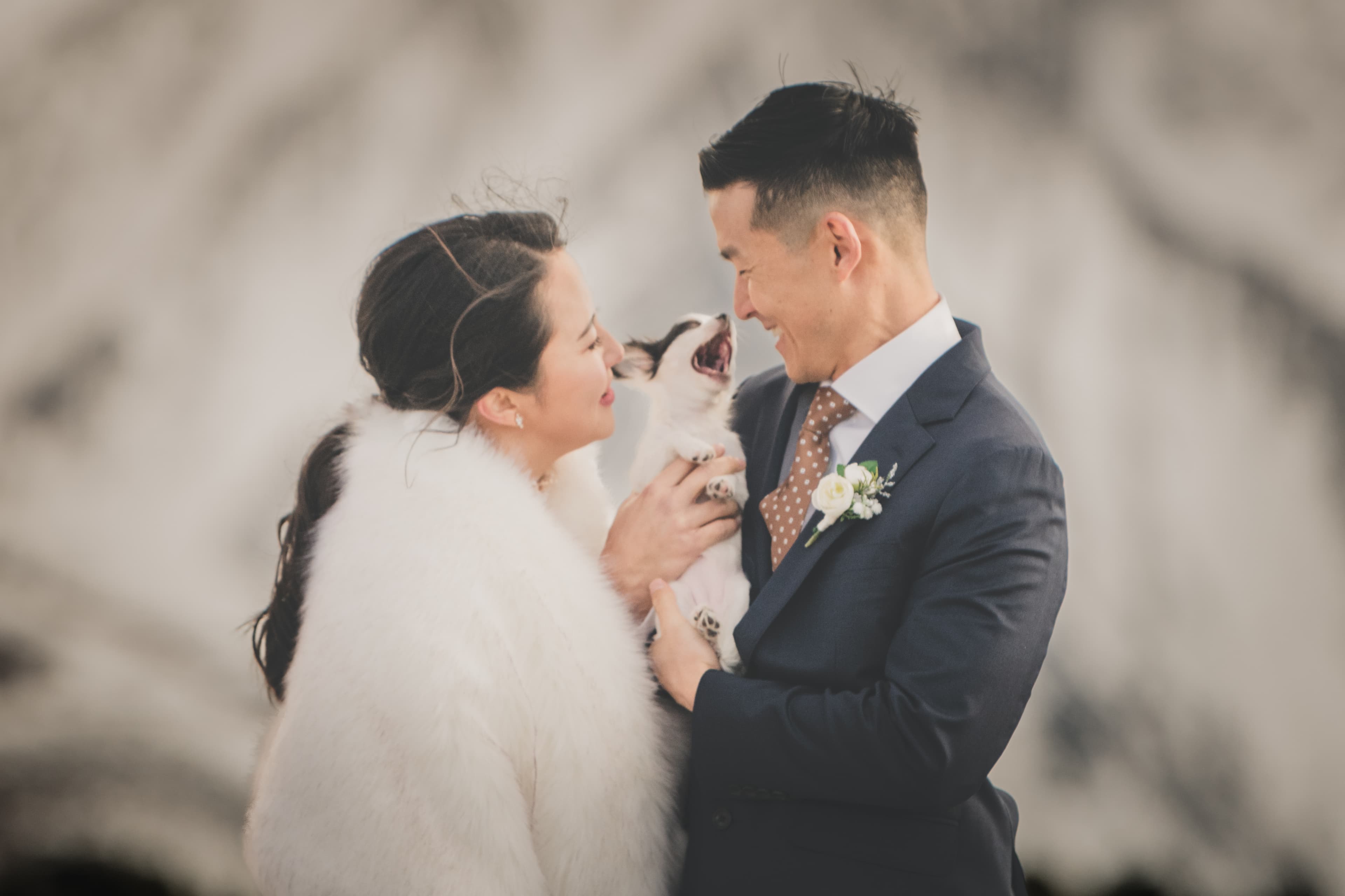 Hana and Chris Mammoth wedding — couple walking through the Eastern Sierra