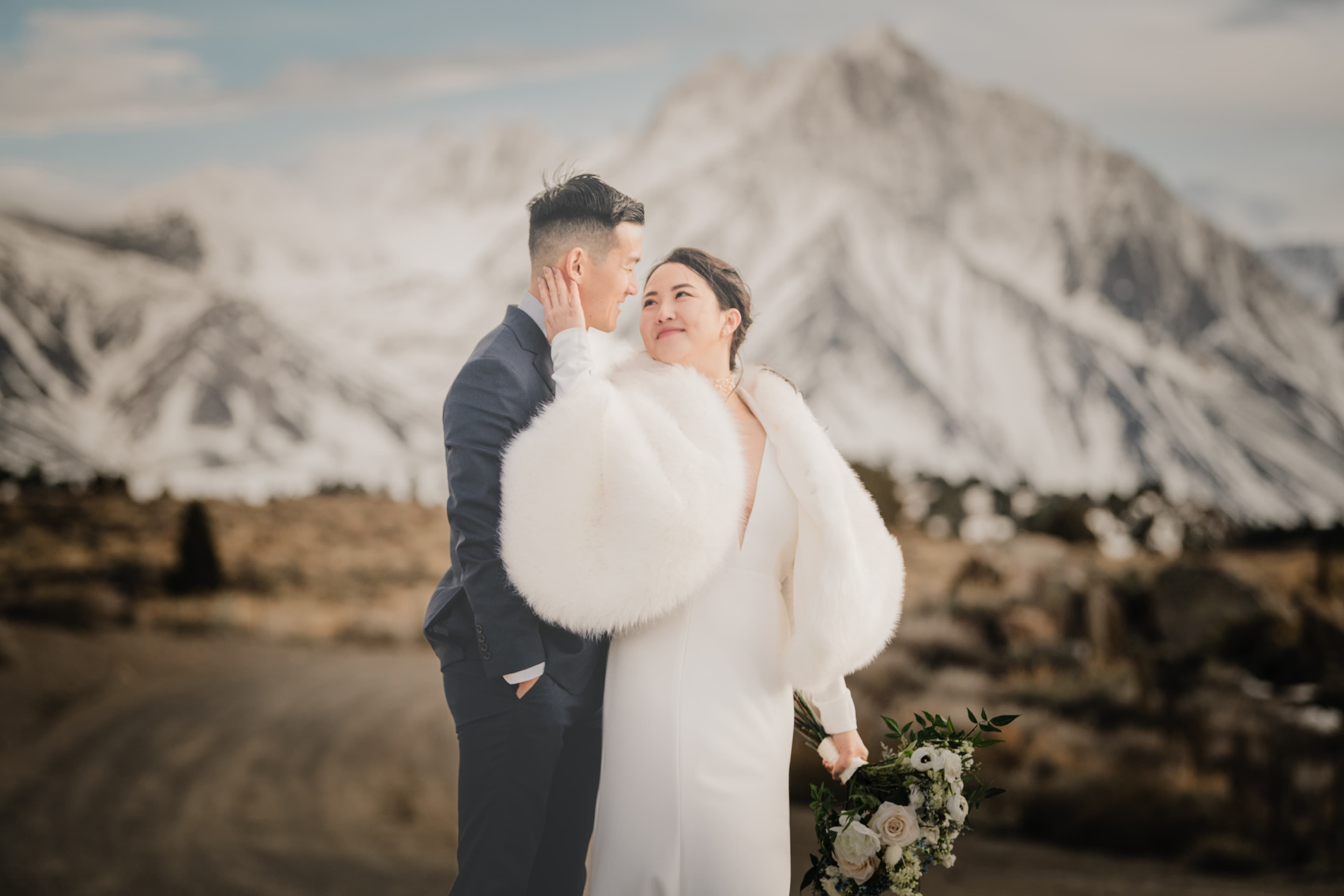 Hana and Chris wedding portrait — Mammoth Lakes mountain and alpine scenery