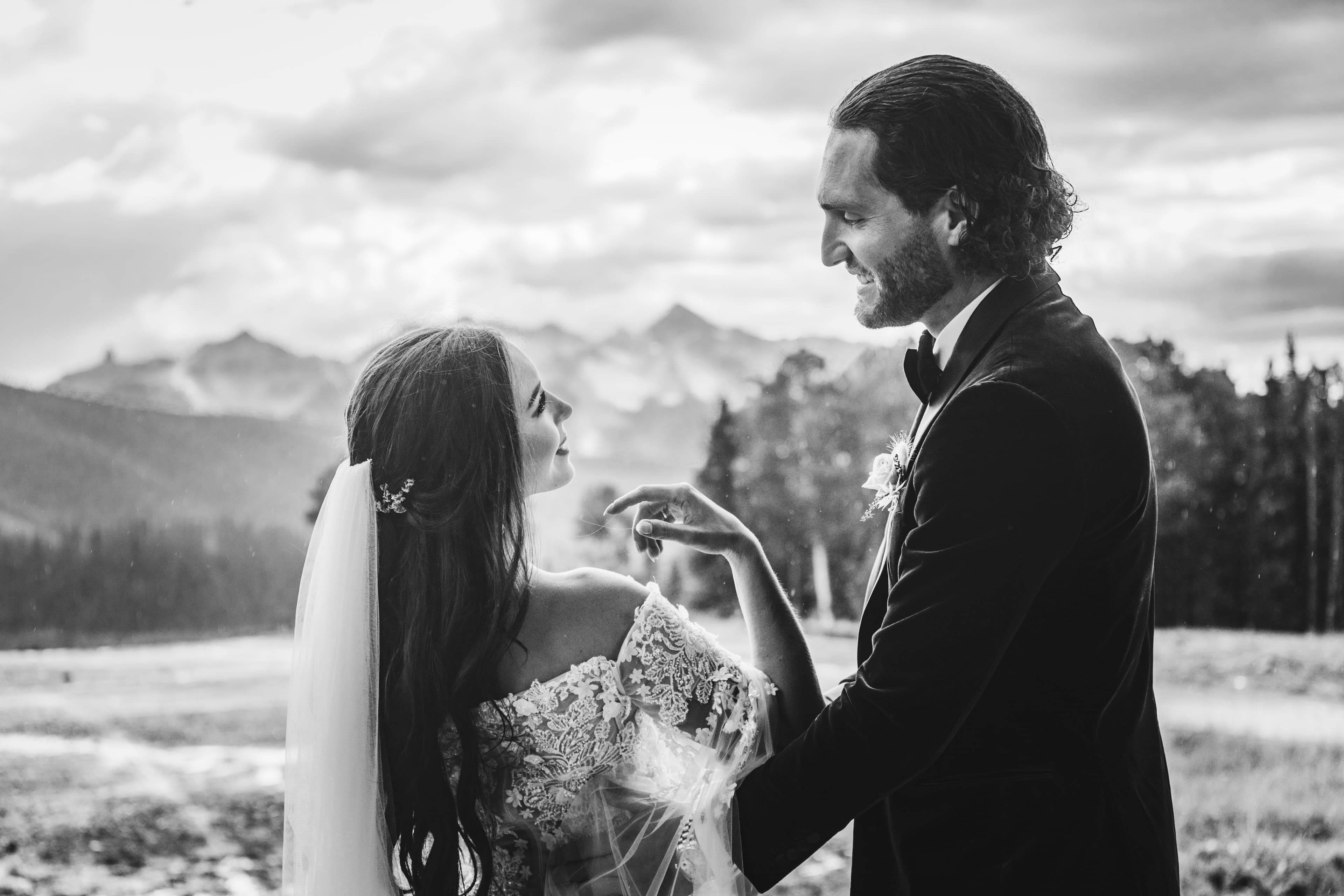 Allred's wedding in Telluride, Colorado — candid moment