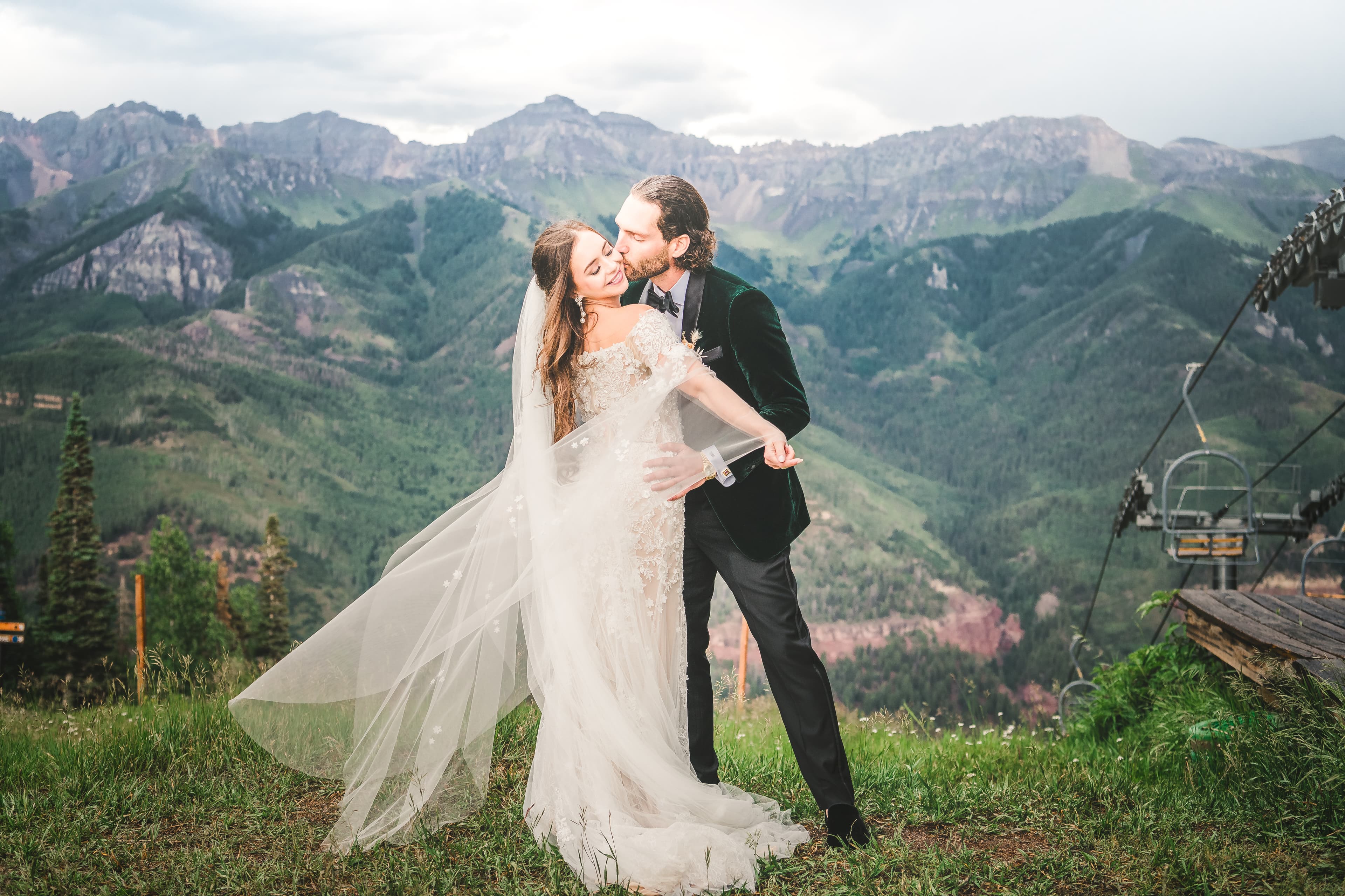 Allred's wedding in Telluride, Colorado — candid moment