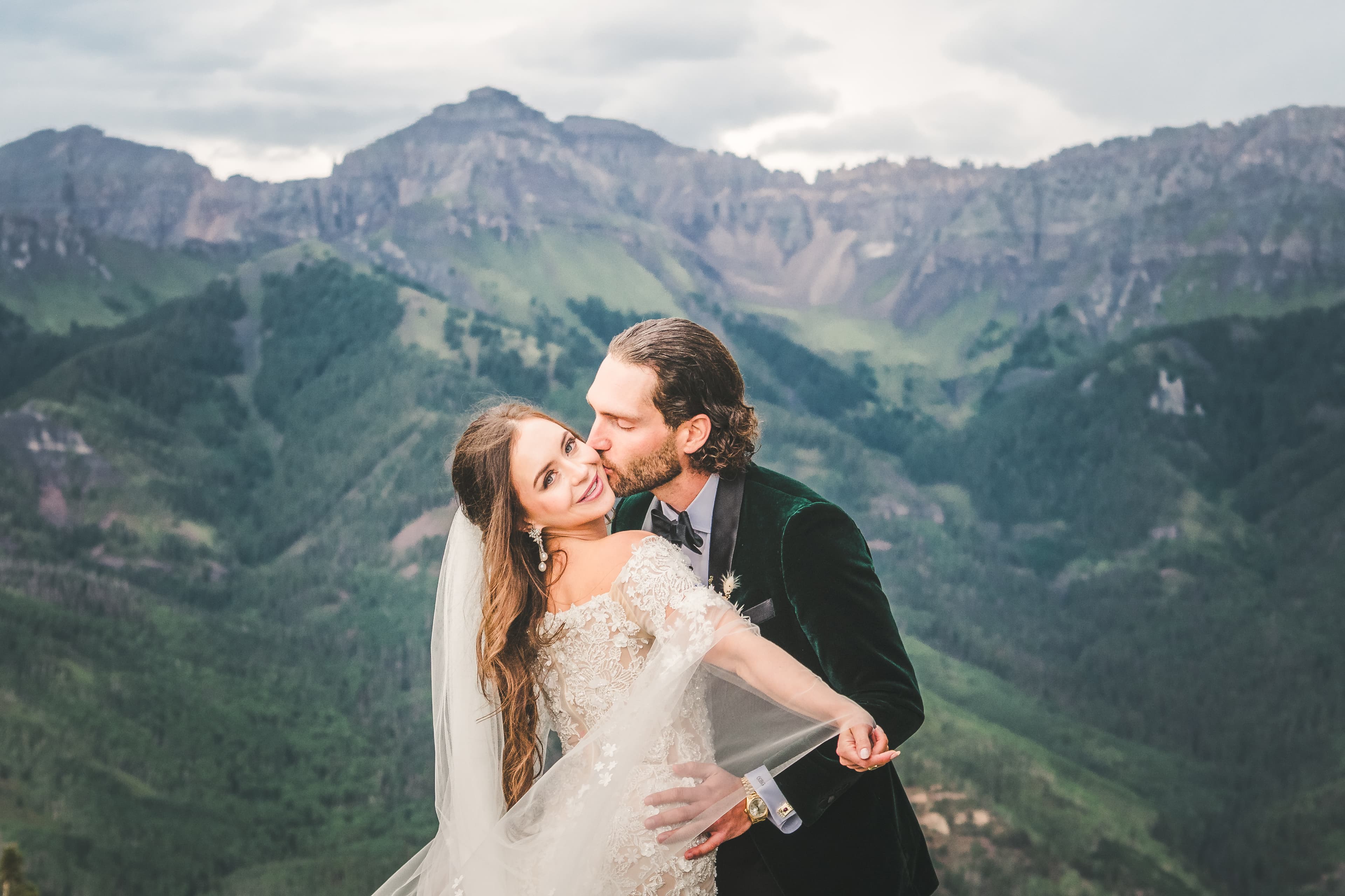 Allred's wedding in Telluride, Colorado — candid moment