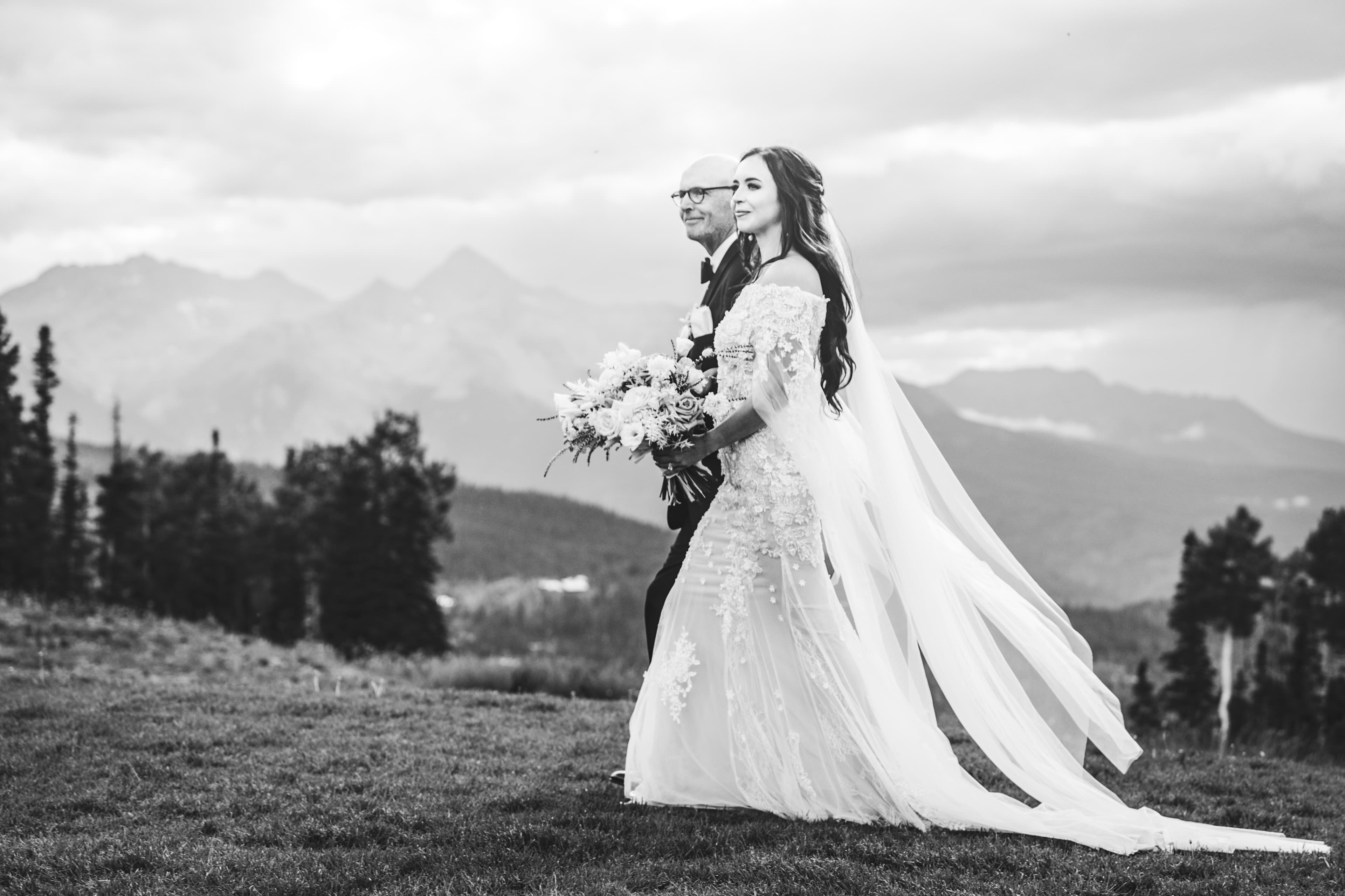 Allred's wedding in Telluride, Colorado — candid moment