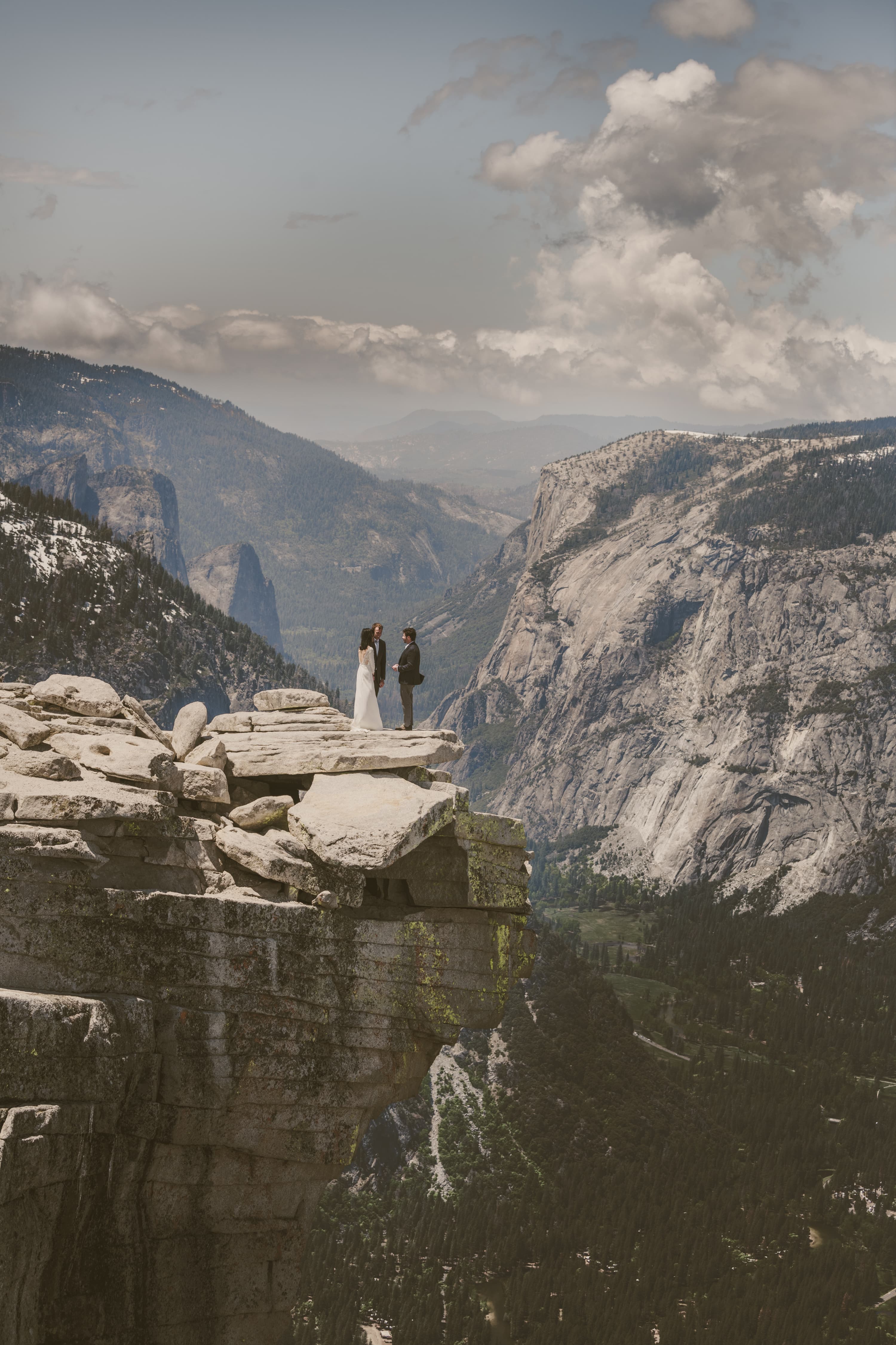 Sheri and Matt elopement in Yosemite — portrait with Sierra Nevada scenery