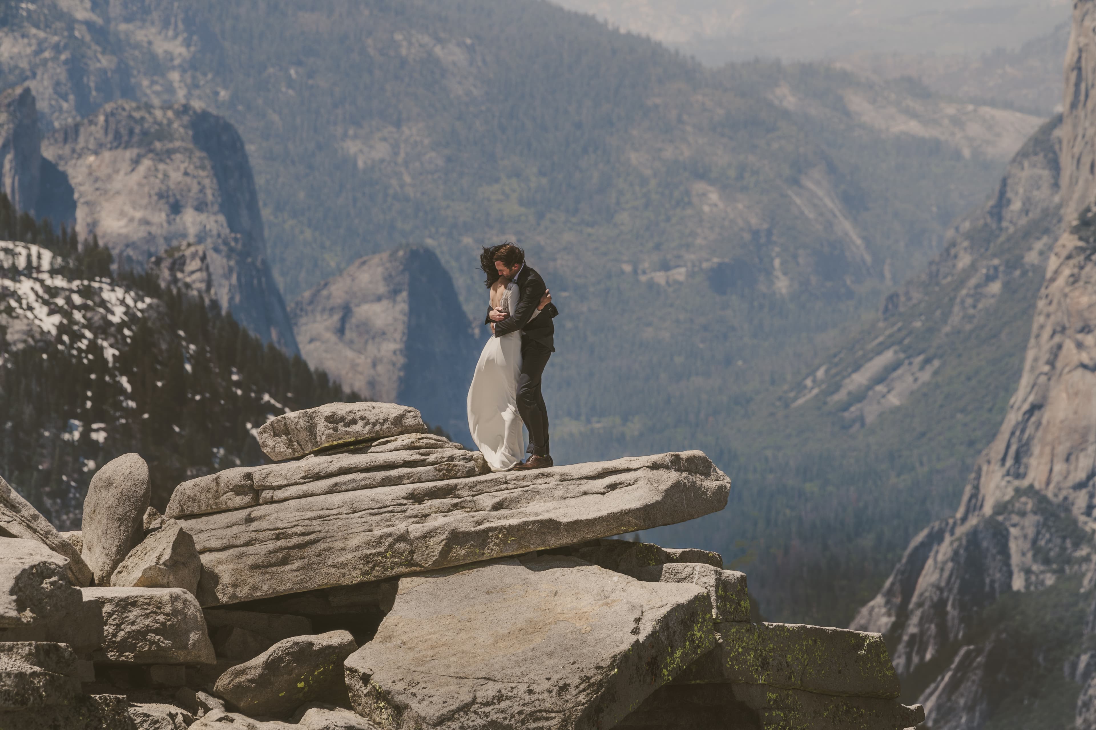 Sheri and Matt Yosemite elopement — candid couple moment in the park