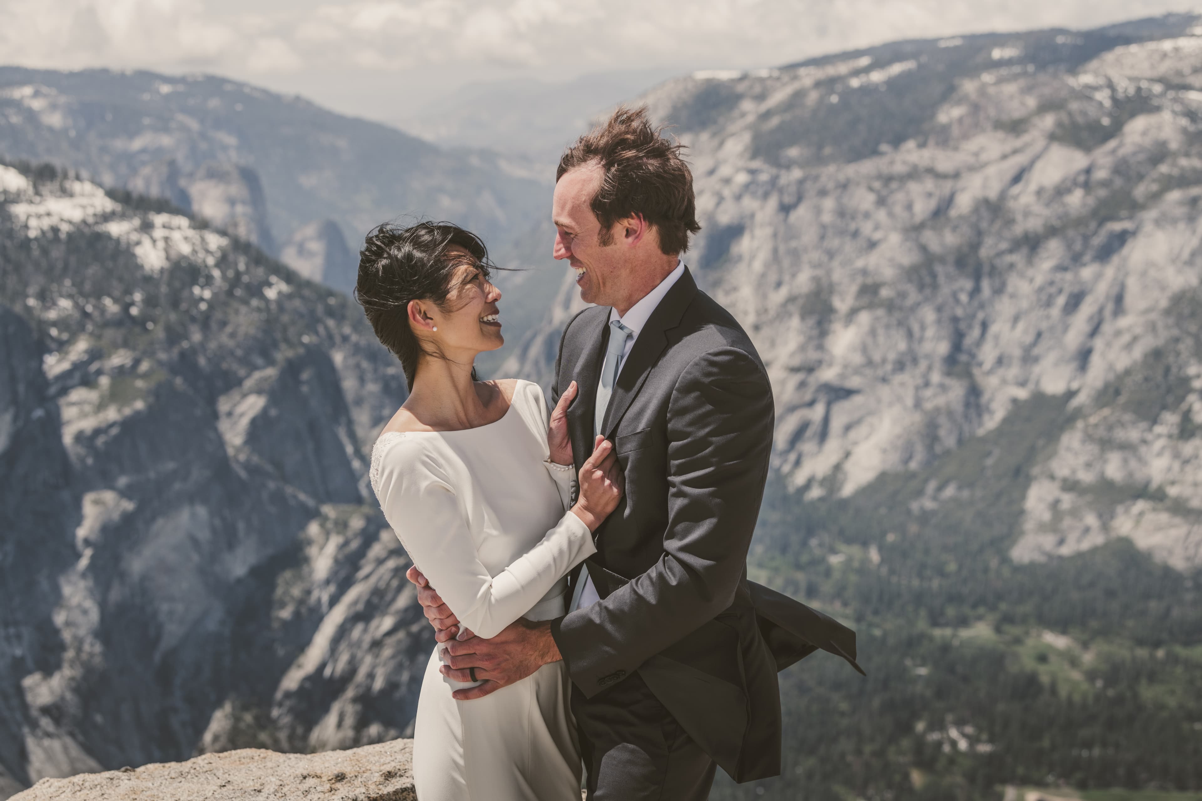 Sheri and Matt elopement — candid moment in Yosemite National Park