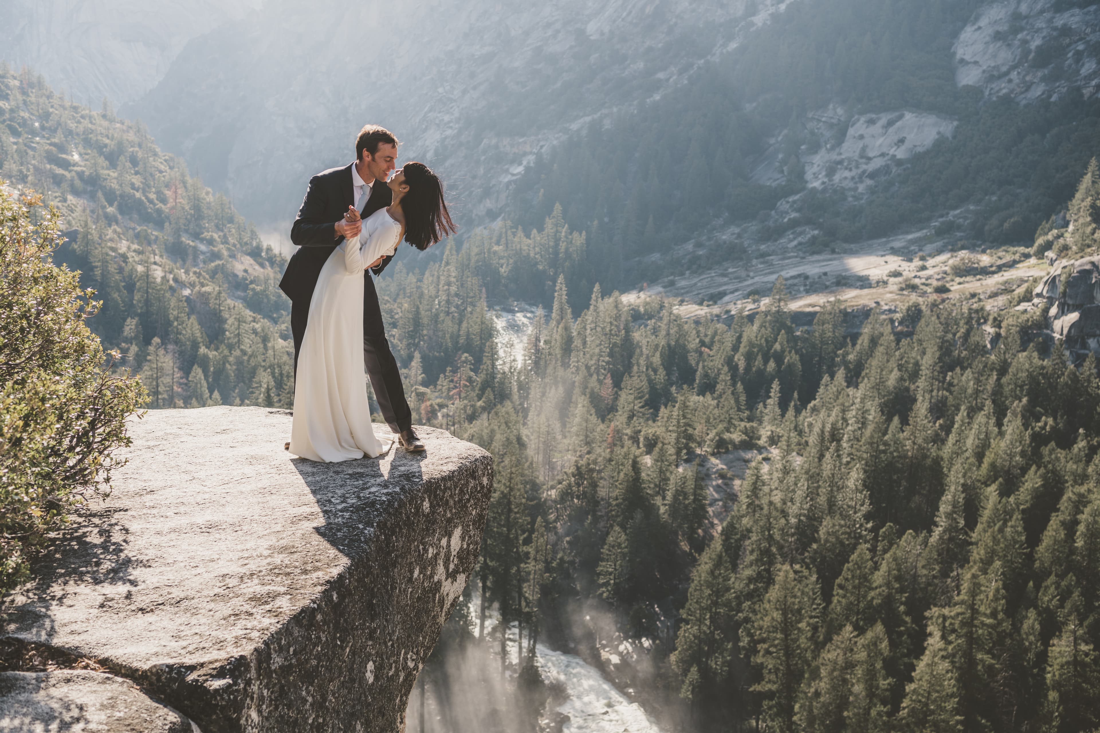 Sheri and Matt Yosemite elopement — couple celebration in the Sierra landscape