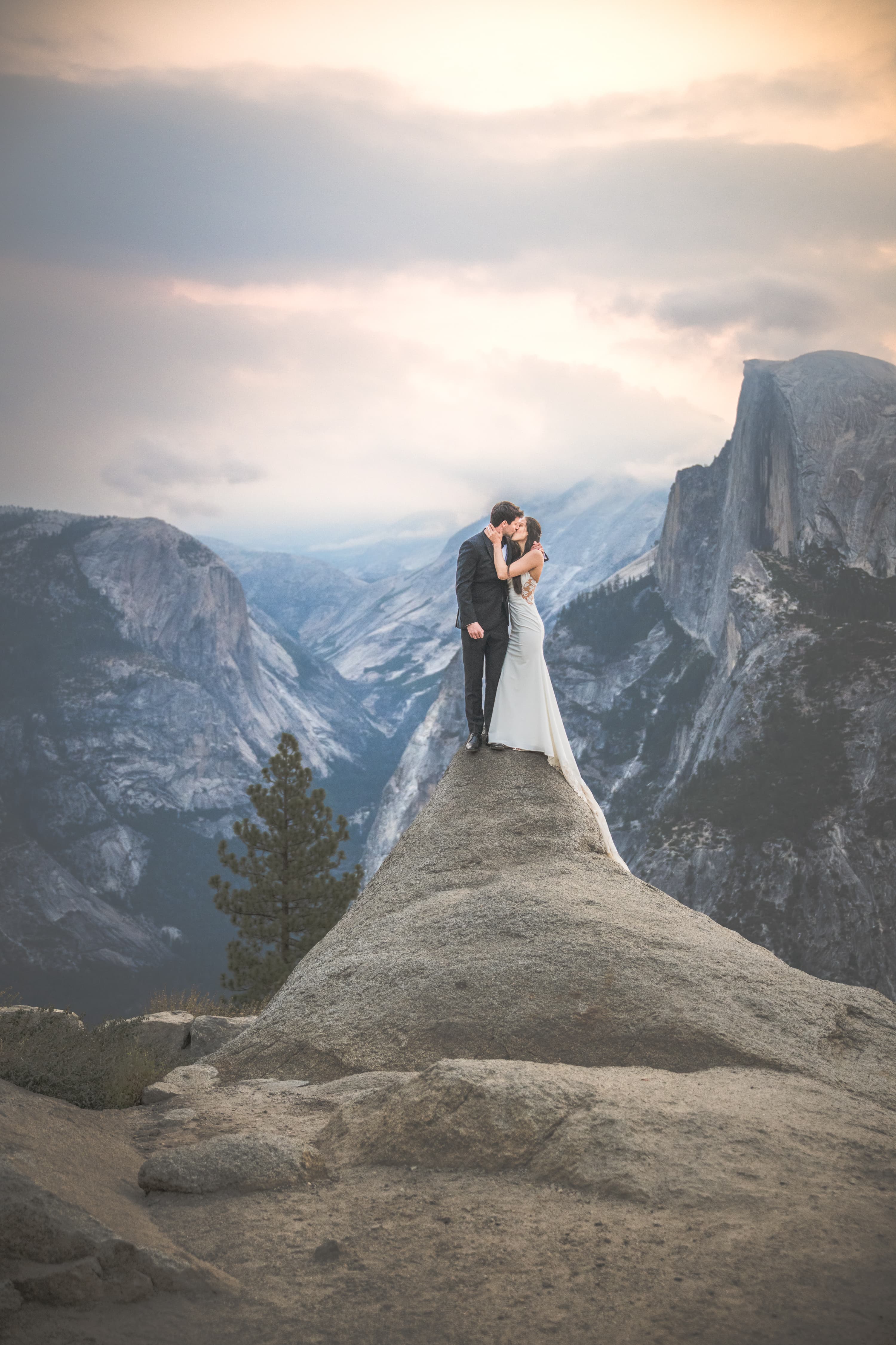 Yuleen and James Yosemite elopement — intimate moment in the park