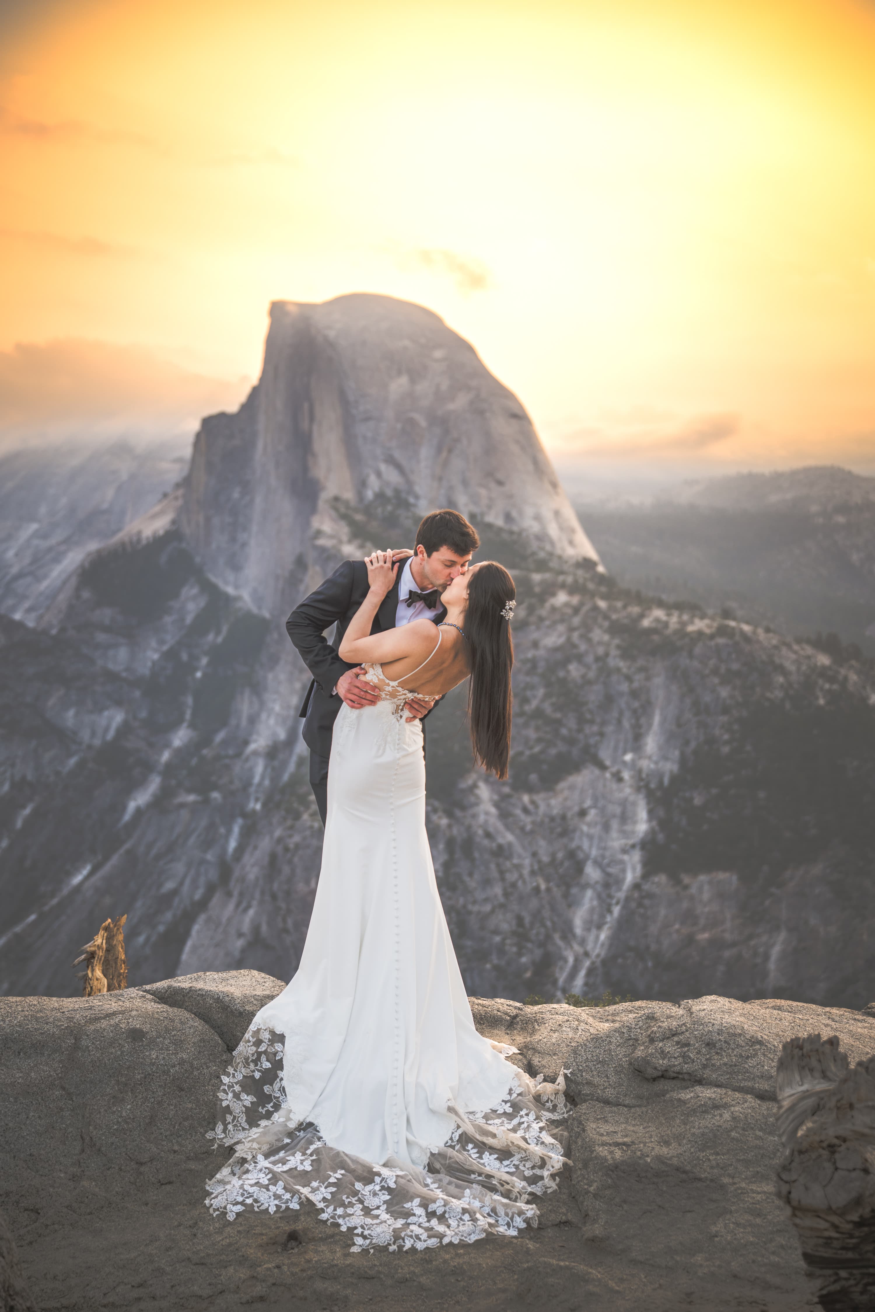 Yuleen and James elopement — candid moment in Yosemite valley