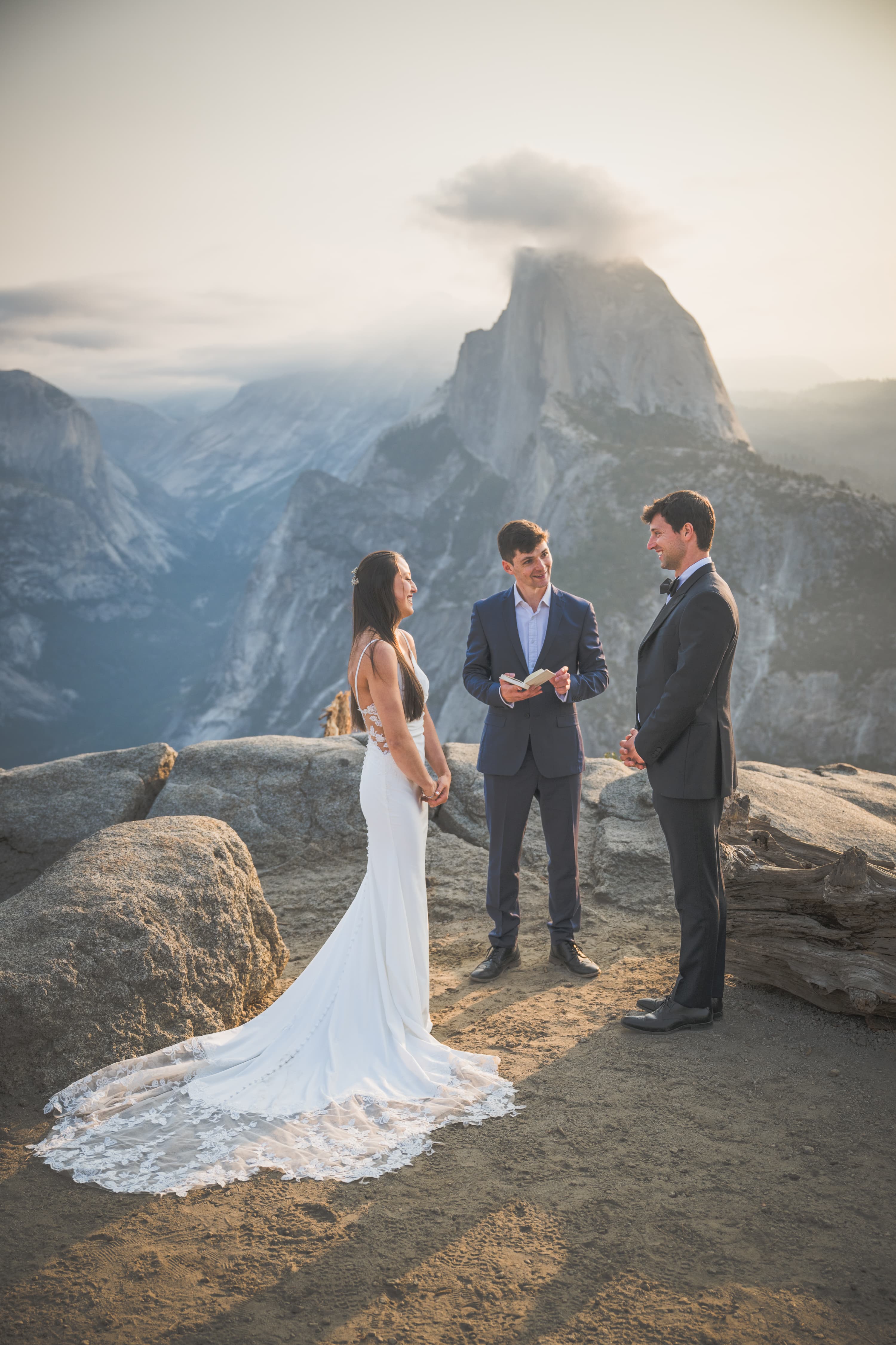 Yuleen and James Yosemite elopement — candid moment in the Sierra Nevada