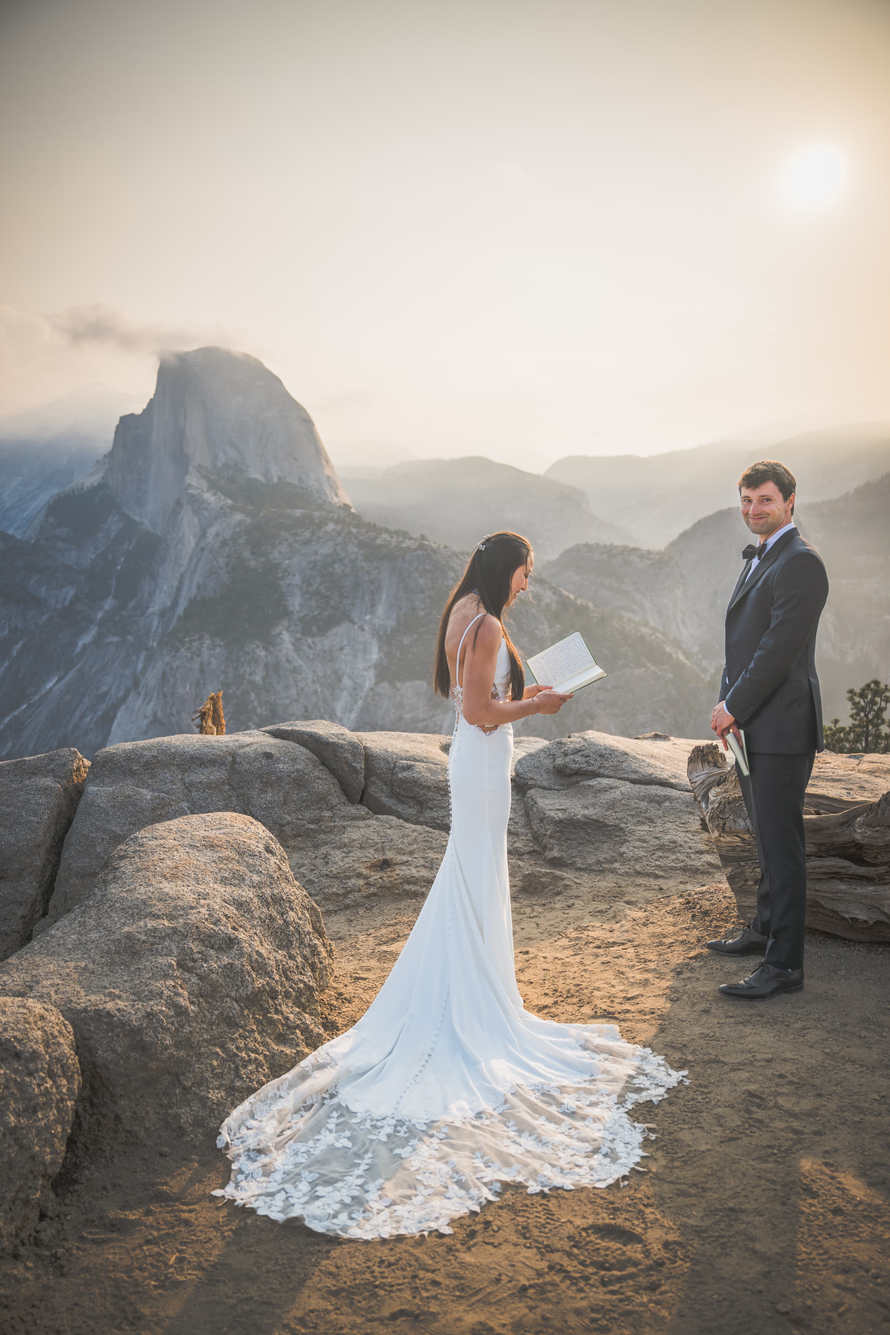 Yuleen and James elopement portrait — Yosemite valley and granite scenery