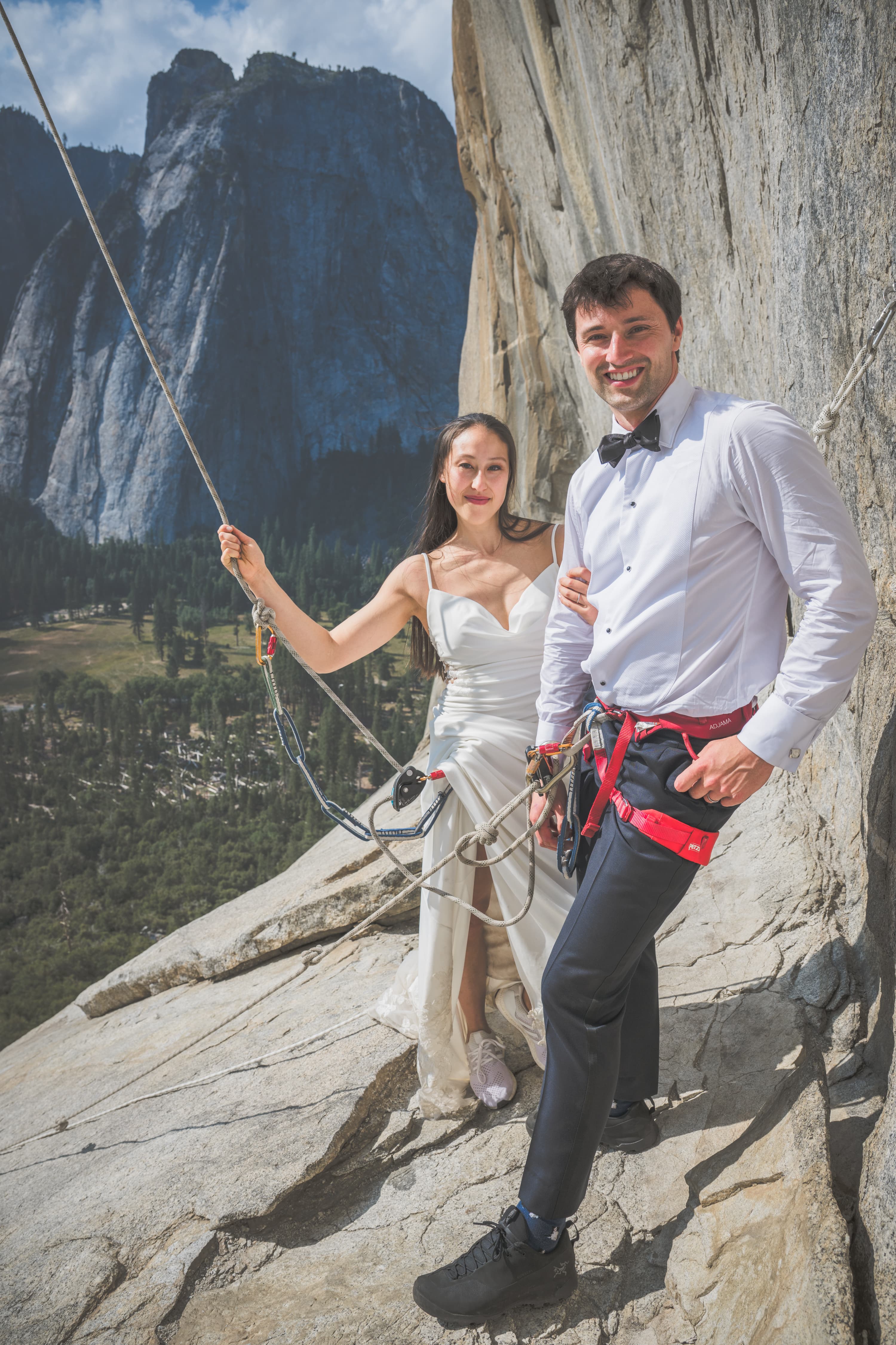 Yuleen and James Yosemite elopement — intimate moment in the national park