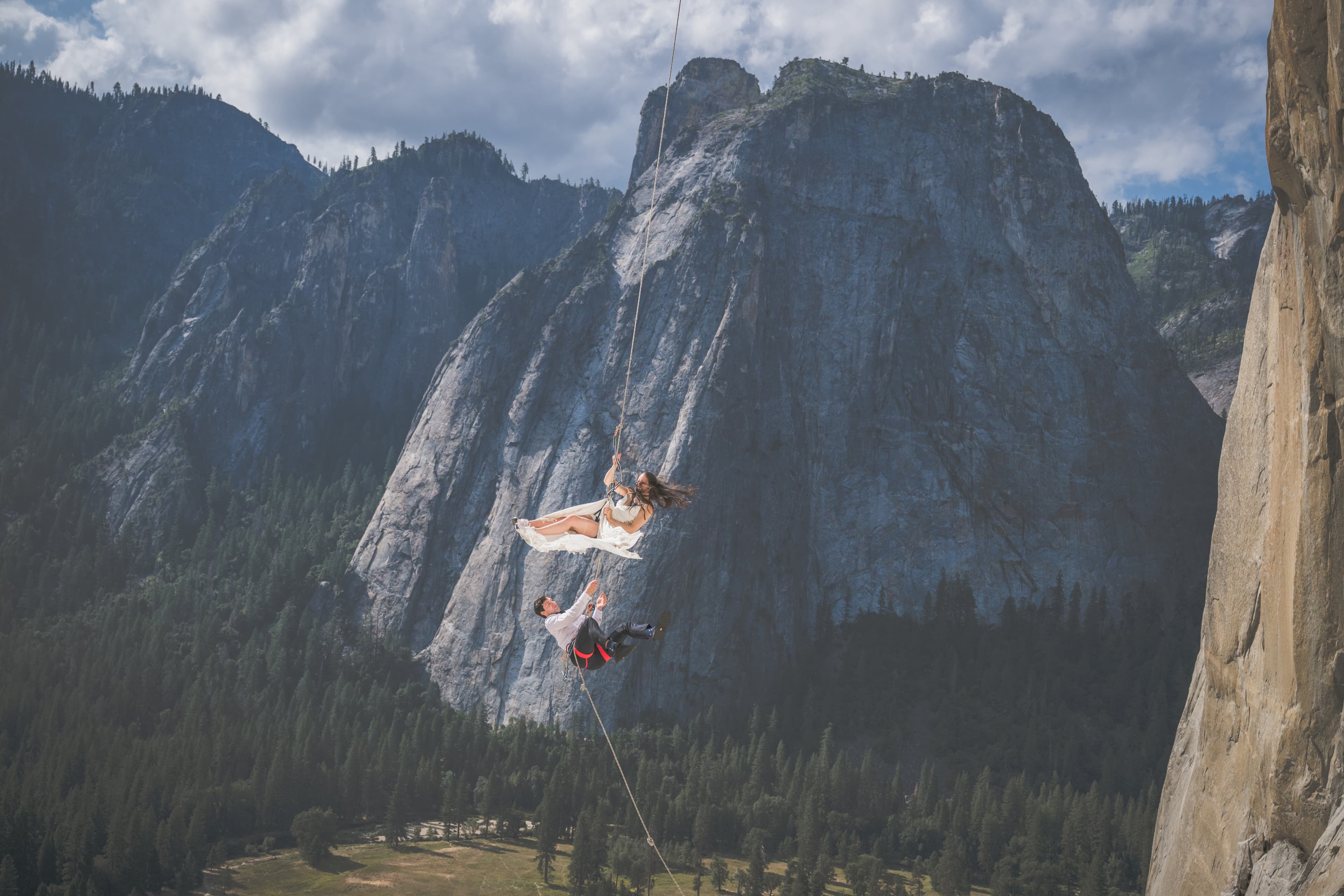 Yuleen and James Yosemite elopement — couple in the Sierra Nevada landscape