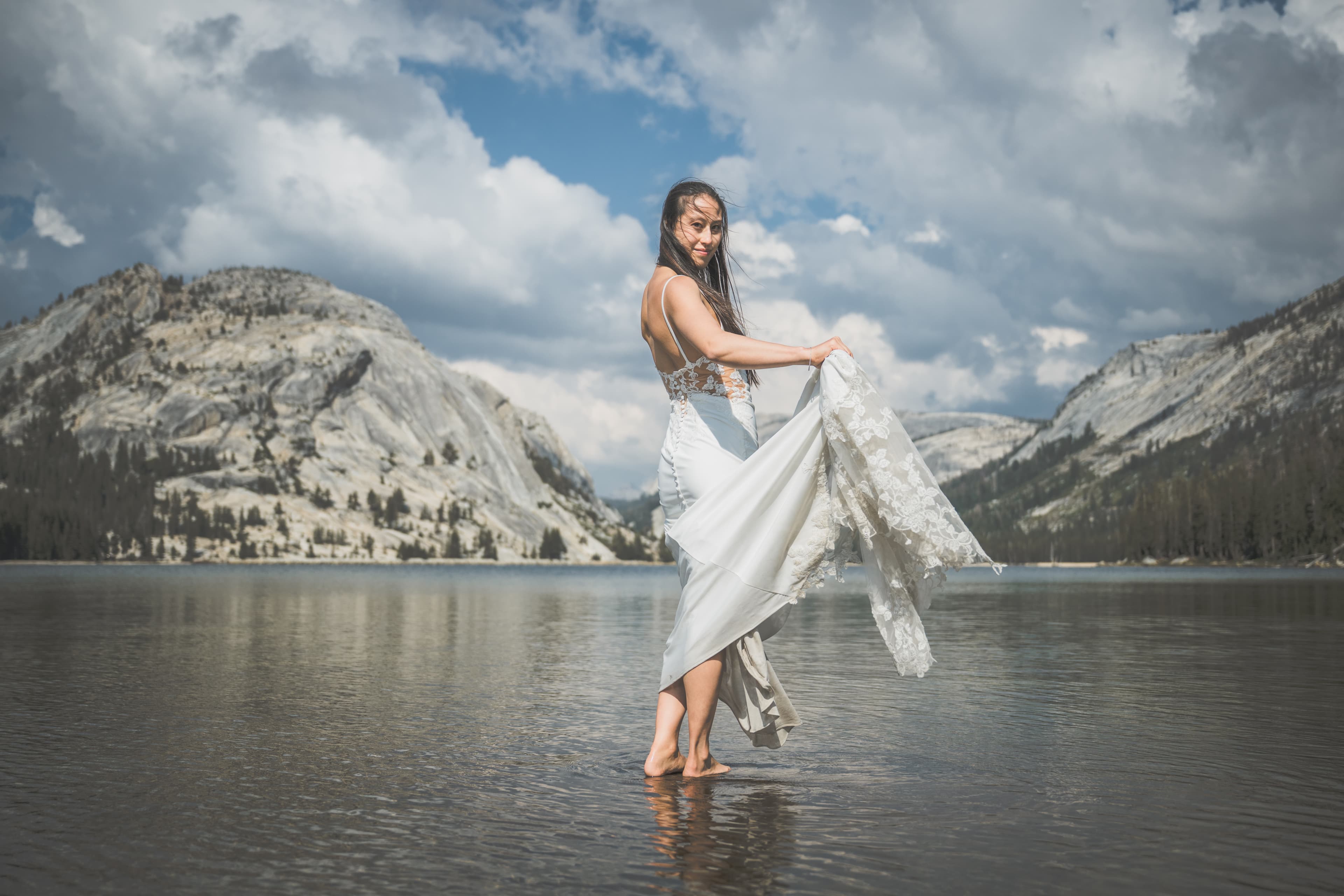 Yuleen and James Yosemite elopement — romantic moment in the national park