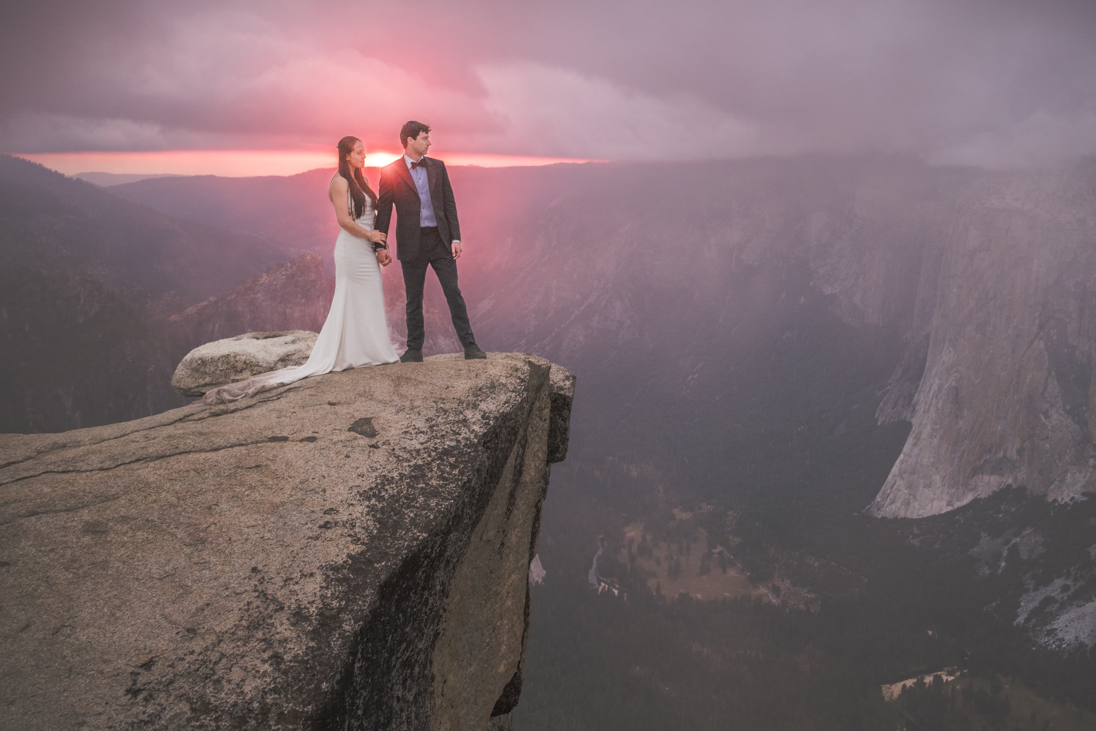 Yuleen and James Yosemite elopement — intimate portrait at golden hour