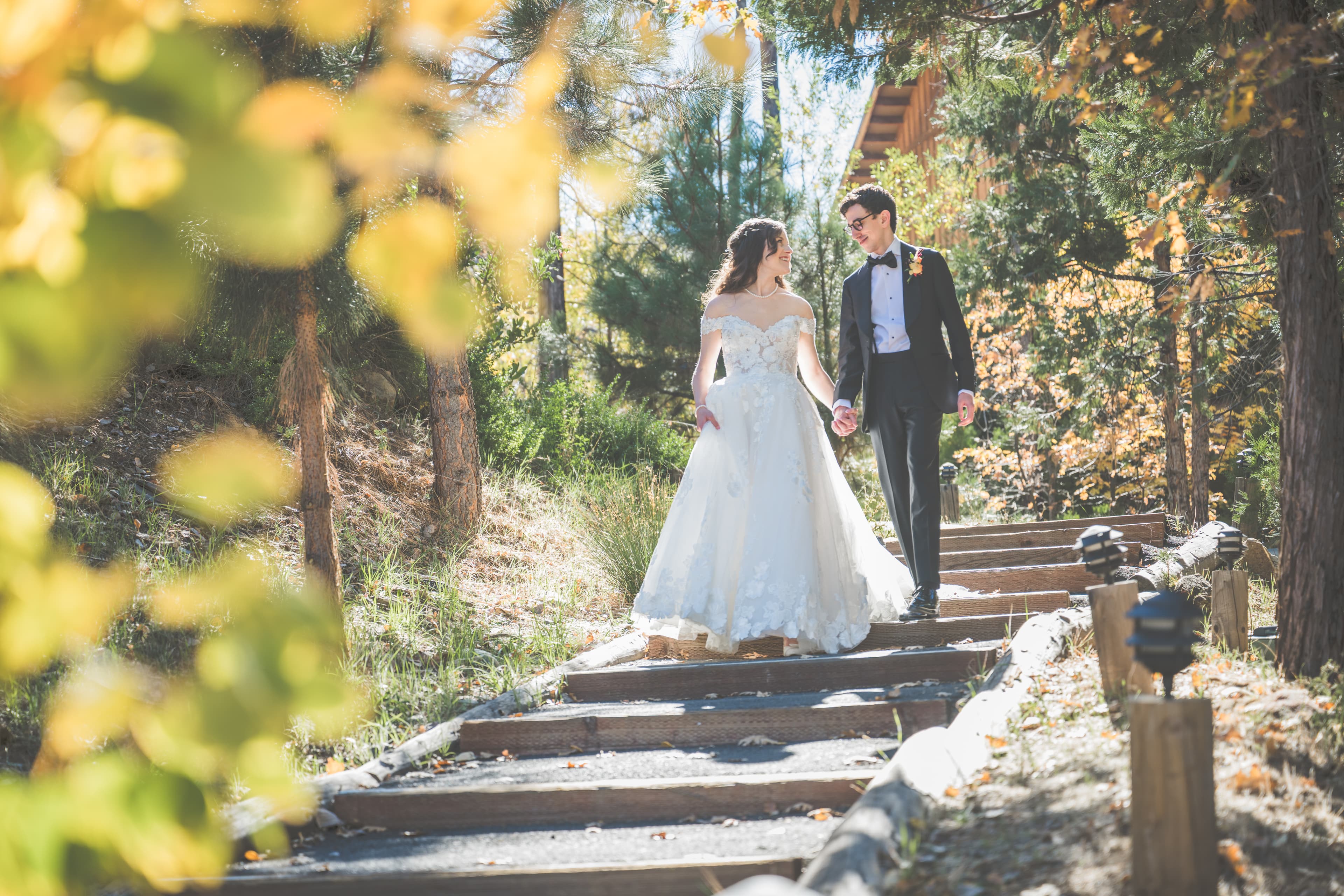 Adam and Steph Yosemite wedding — couple with granite backdrop