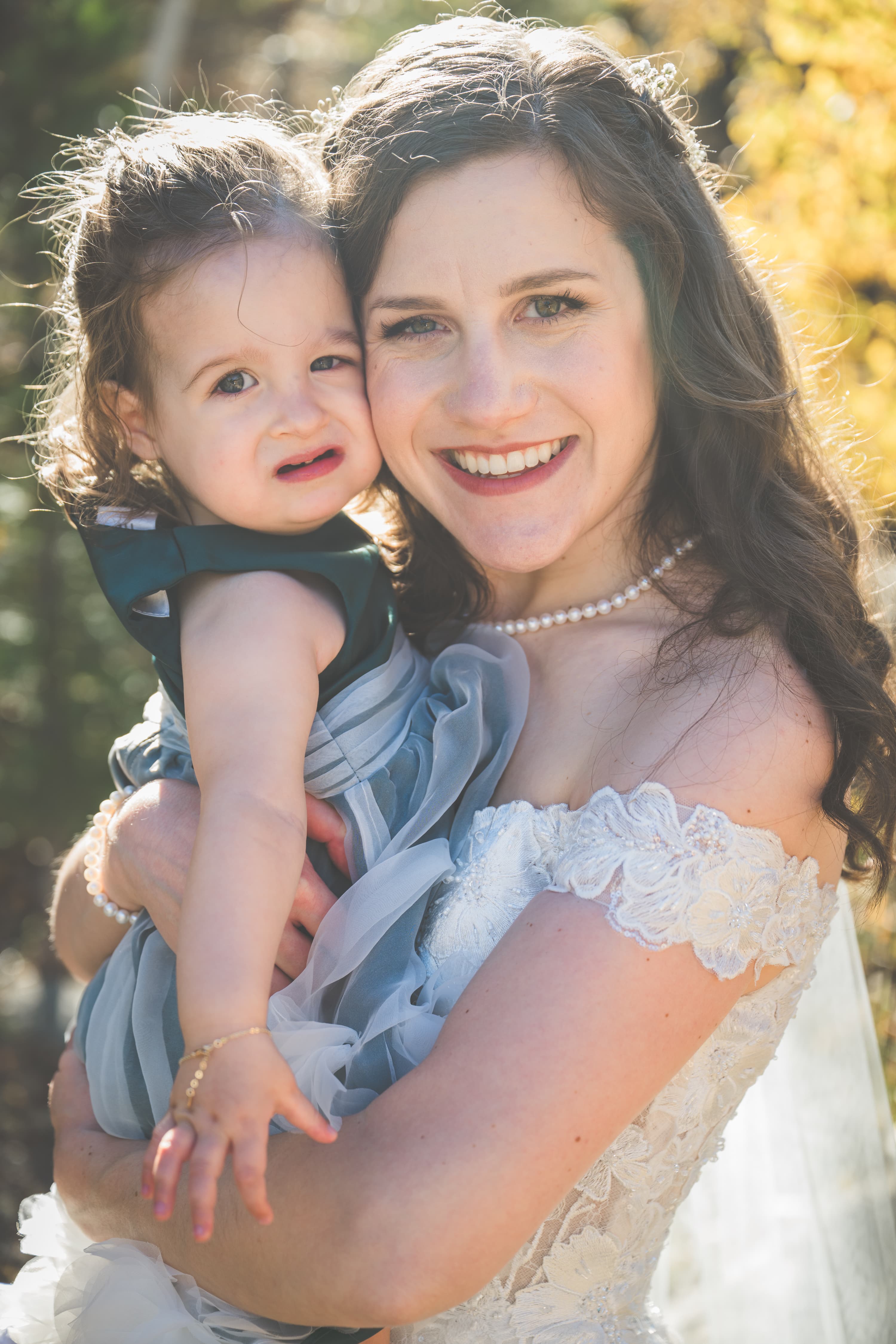 Adam and Steph wedding portrait in Yosemite — golden light on the valley