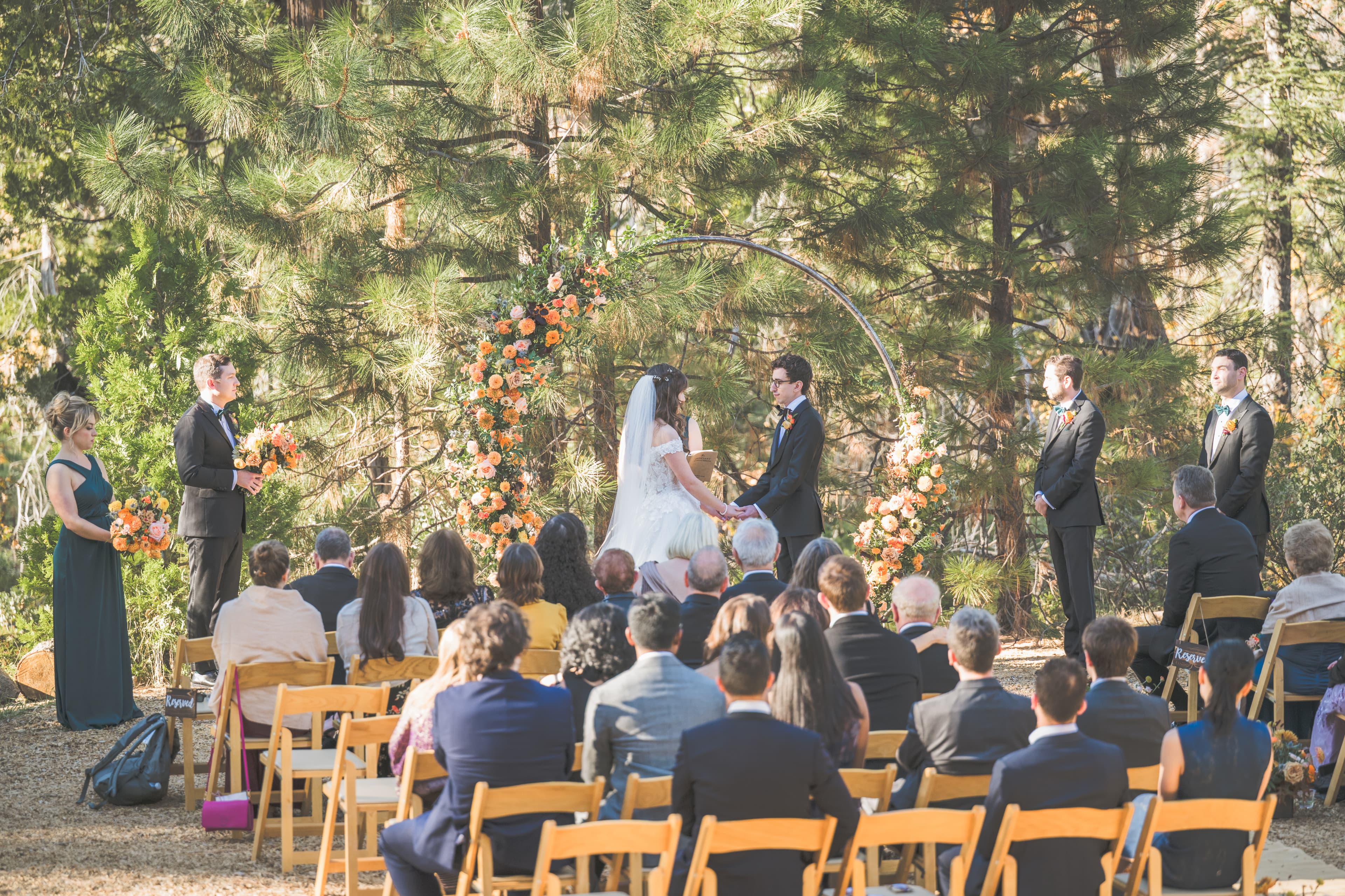 Adam and Steph wedding in Yosemite — couple embracing with valley views