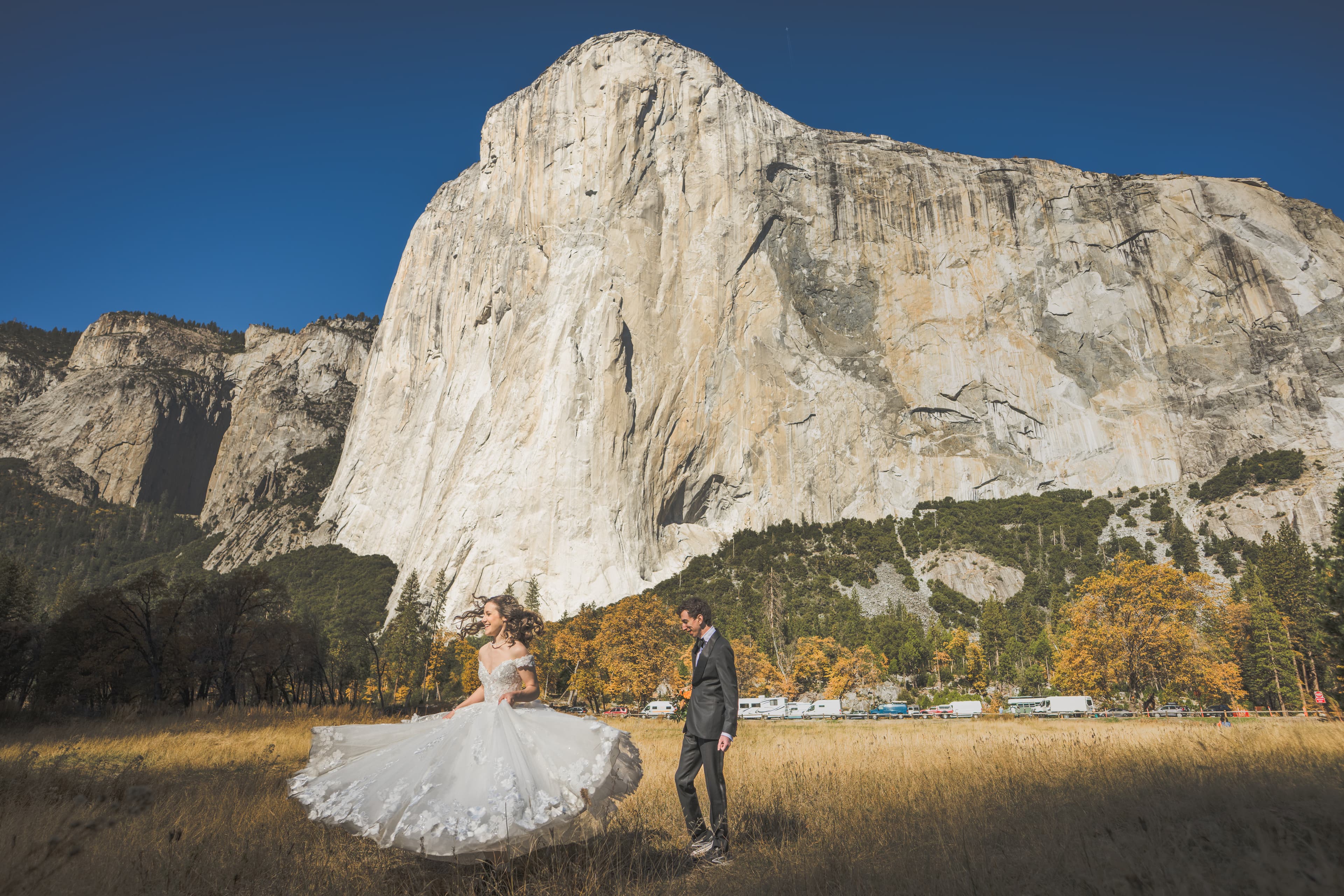 Adam and Steph wedding — candid moment in Yosemite National Park