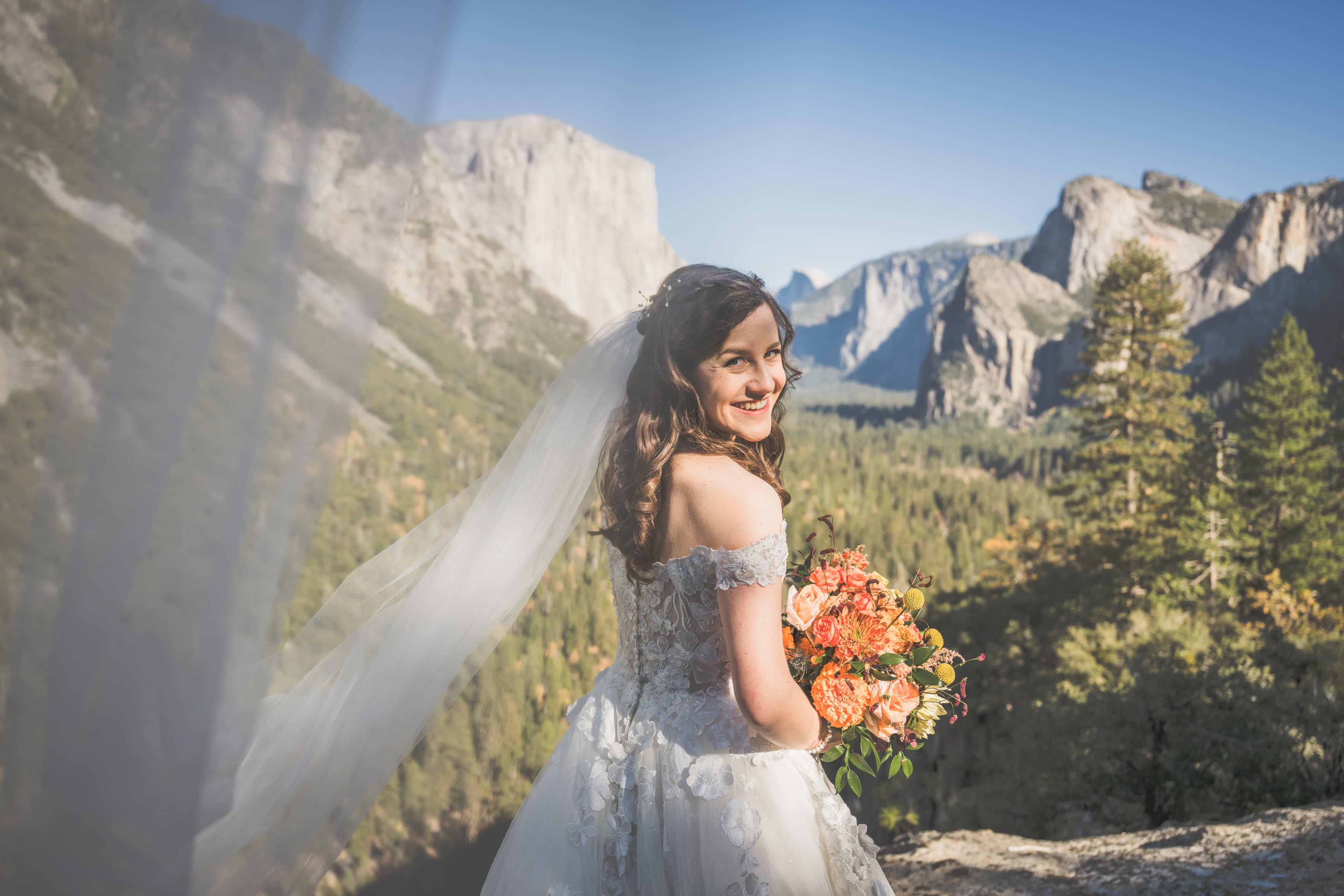 Adam and Steph Yosemite wedding — candid celebration moment in the park