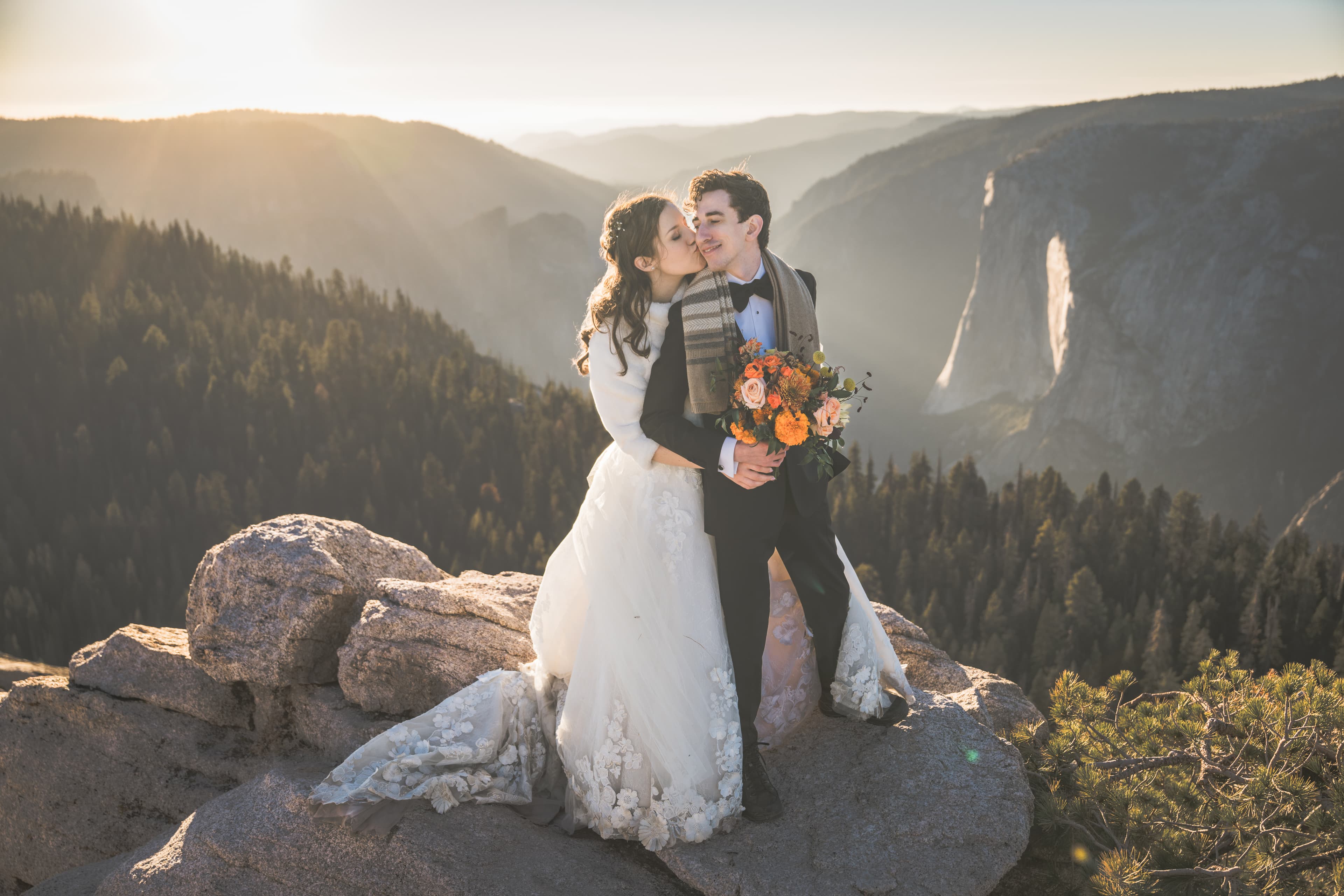 Adam and Steph wedding portrait — Yosemite in natural afternoon light