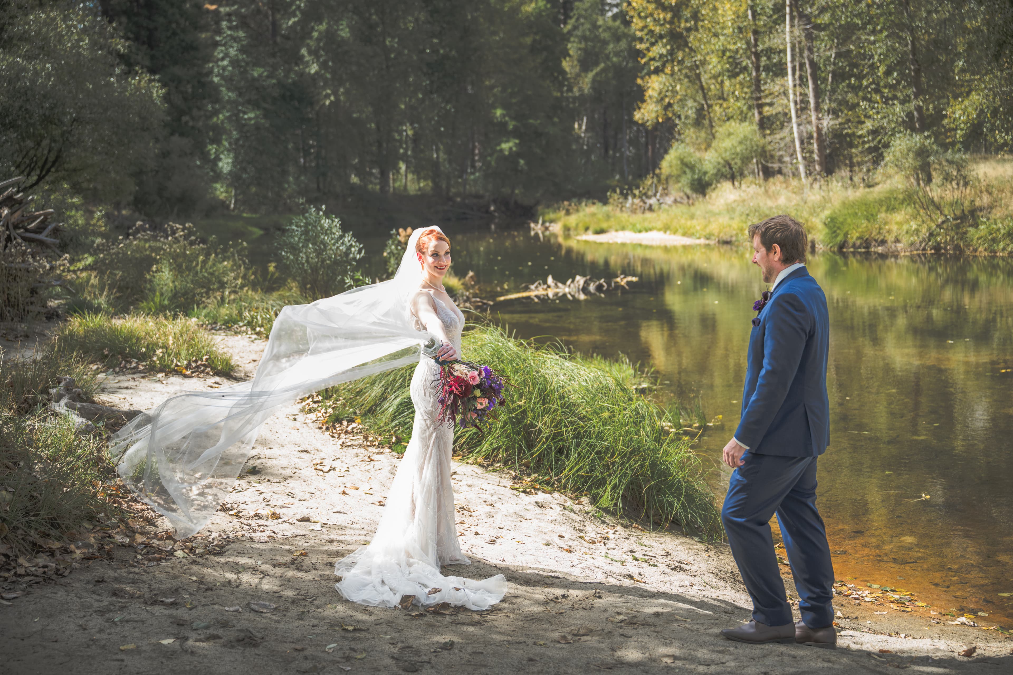 Lauren and Brian wedding in Yosemite National Park — couple portrait in the valley