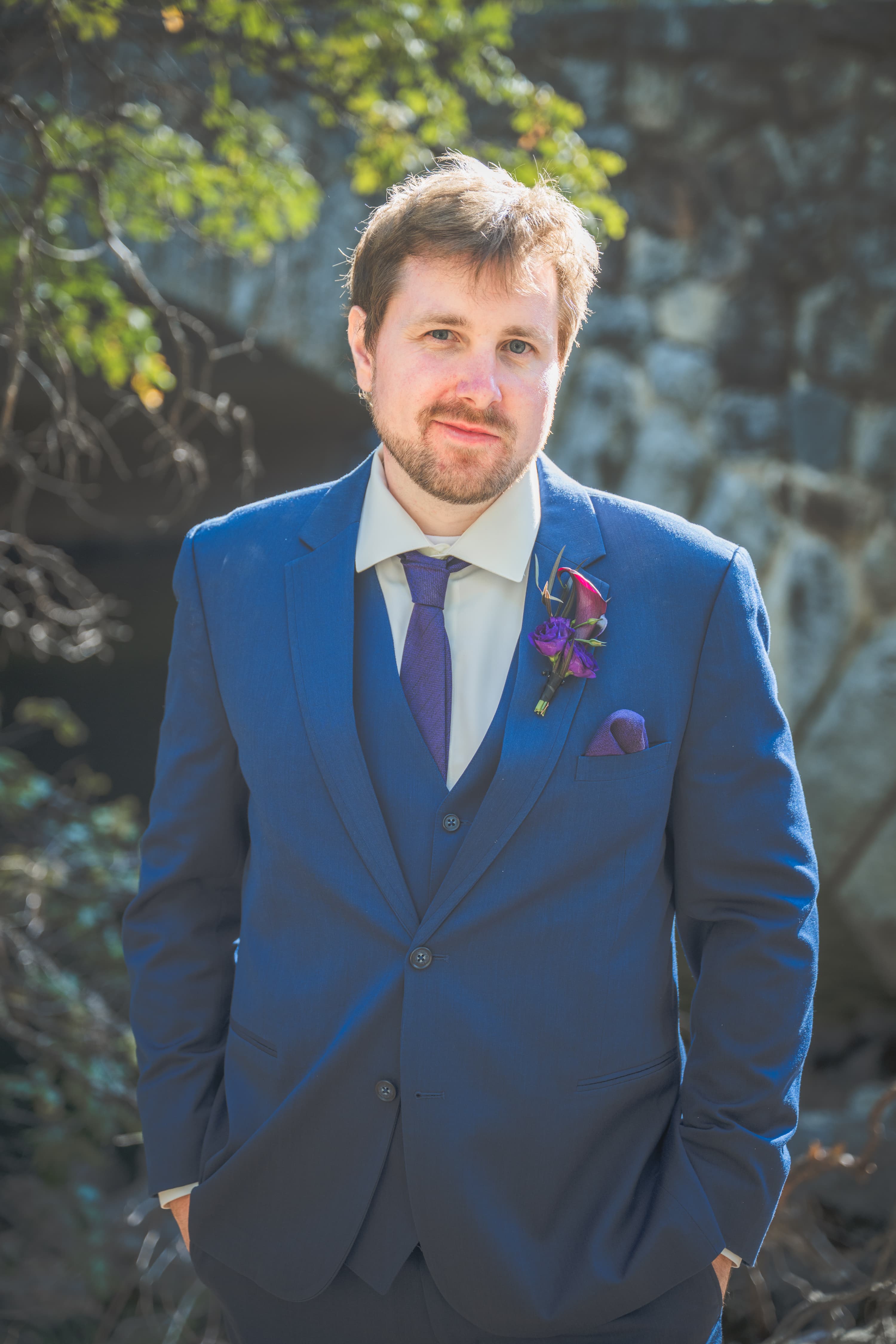 Lauren and Brian Yosemite wedding — romantic portrait in the Sierra landscape