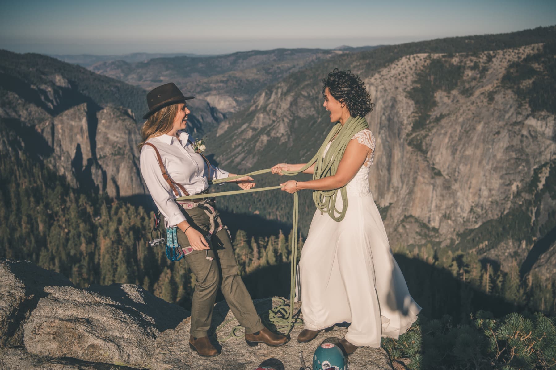 Dramatic mountain landscape at golden hour for adventure elopement
